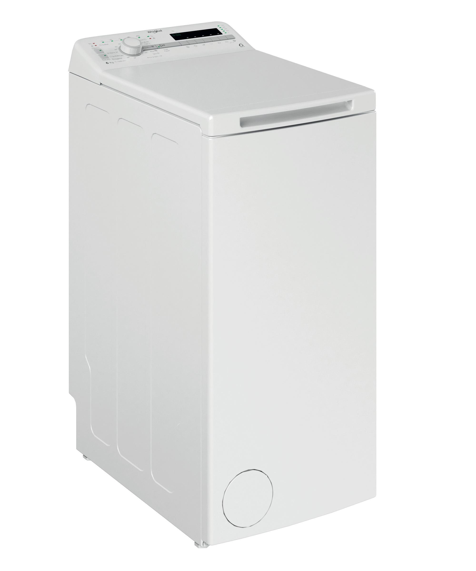 Whirlpool Skalbimo mašina Laisvai pastatoma TDLR 6030S EU/N Balta Pakraunama iš viršaus D Perspective
