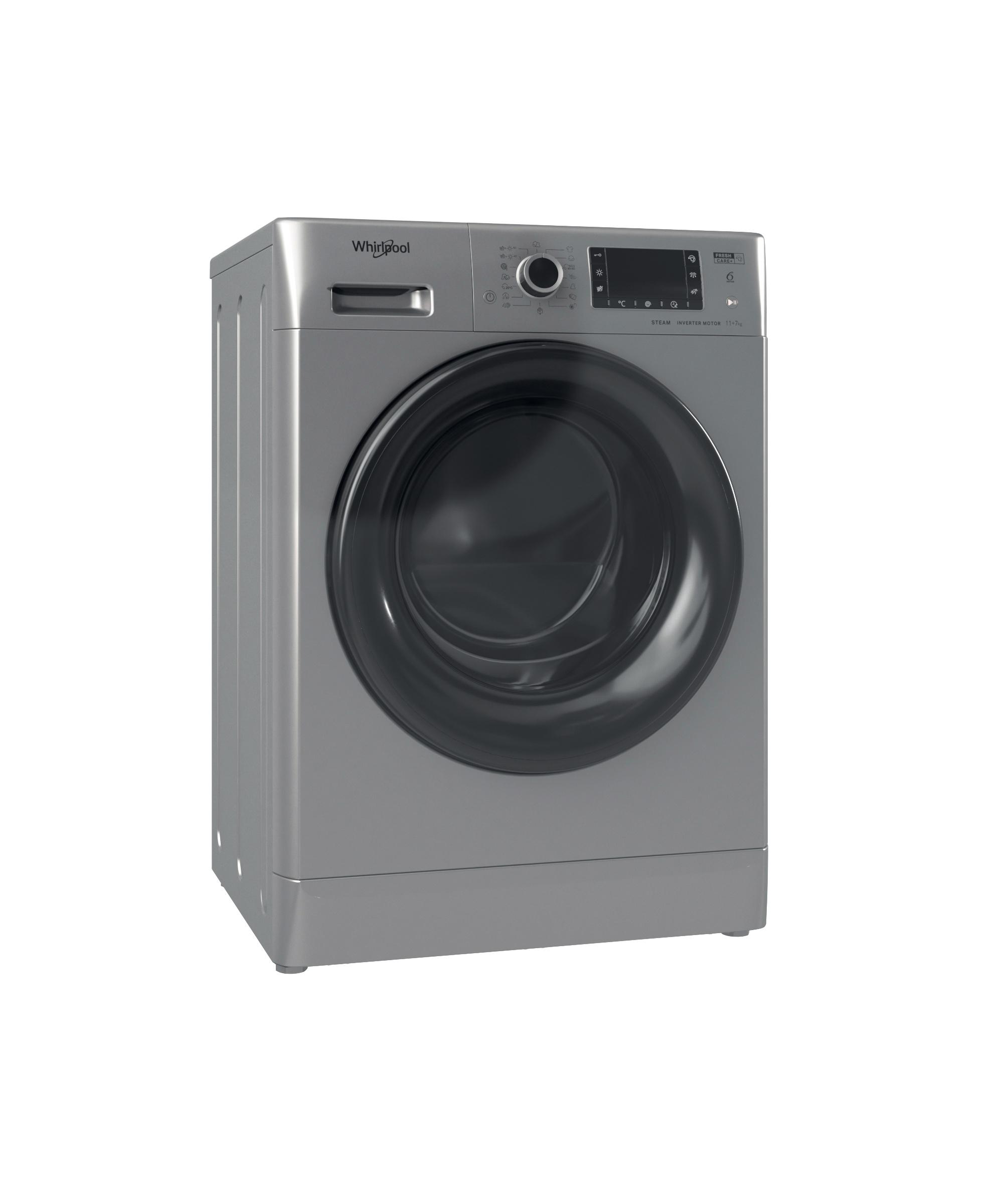 Whirlpool Maşină de spălat rufe cu uscător Independent FWDD 1171582 SBV EU N Silver Încărcare frontală Perspective