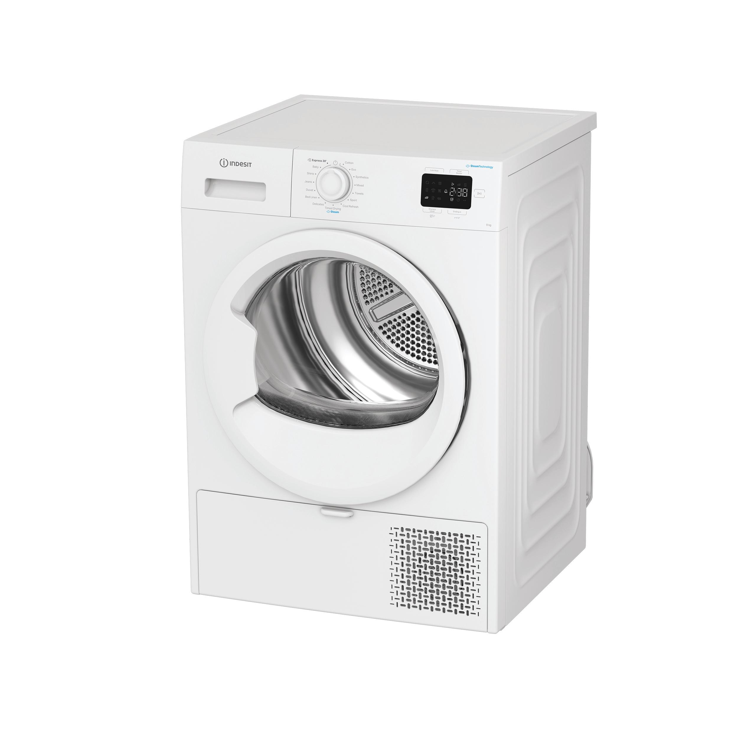 Indesit Dryer IDH E90W IRE White Perspective