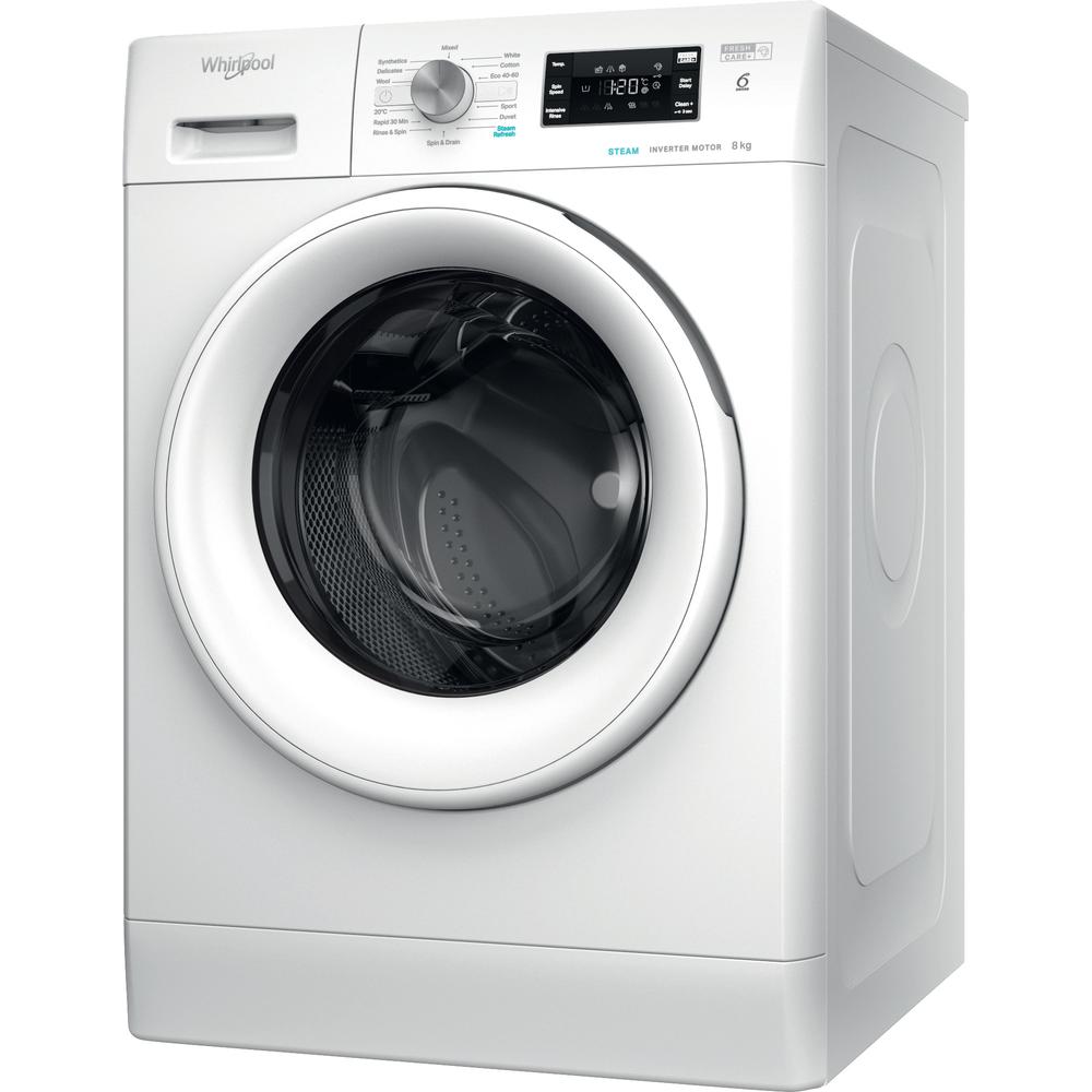 Whirlpool Washing machine Free-standing FFB 8469 WV UK White Front loader A Perspective