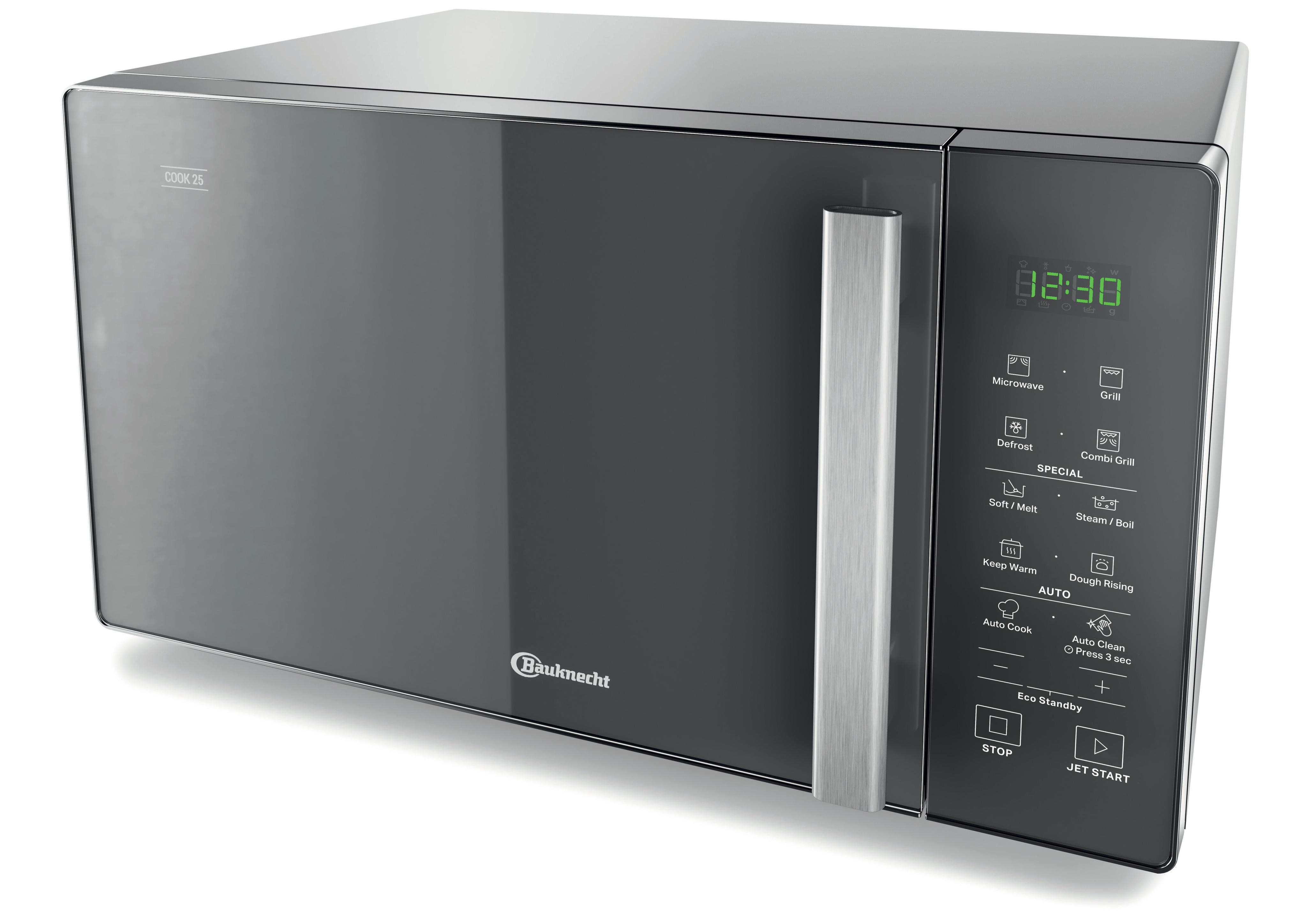 Bauknecht Mikrowelle Standgerät MW 254 SM Edles Schwarz Elektronisch 25 Mikrowelle+Grill 900 Perspective