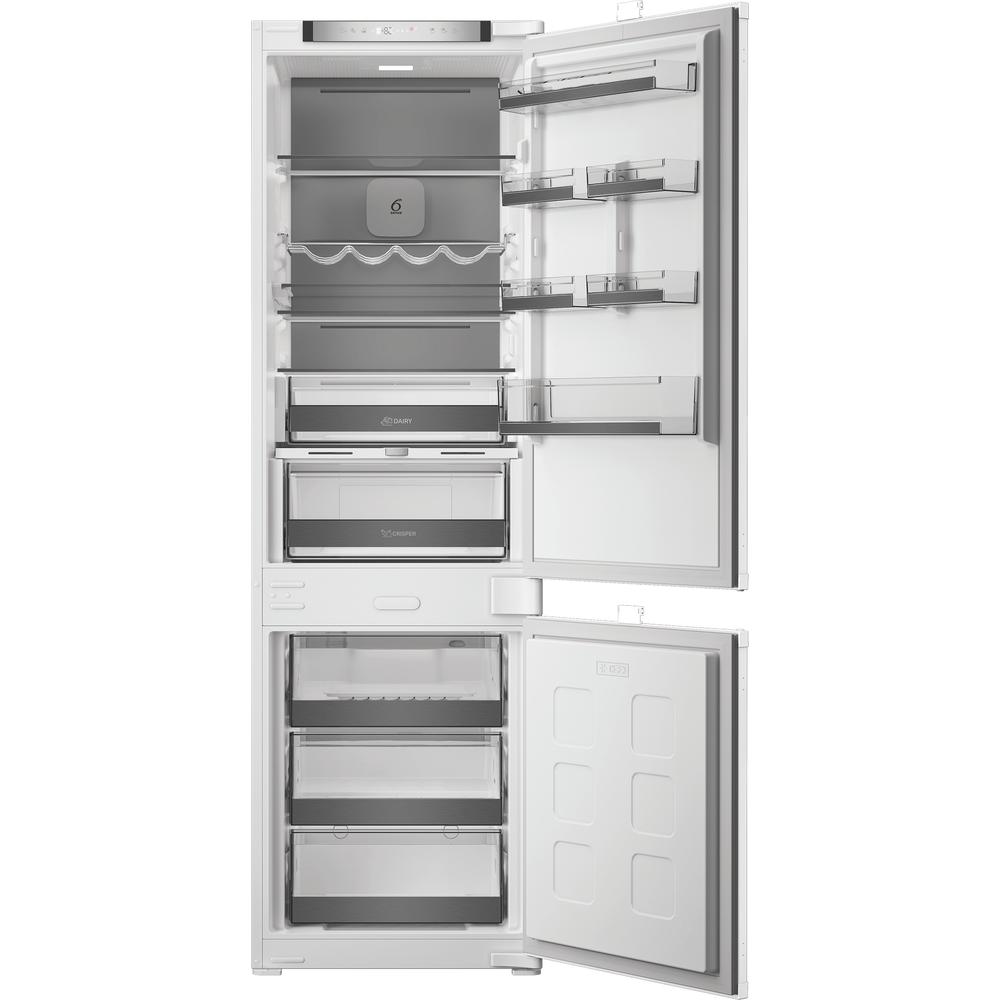 Whirlpool Комбиниран хладилник с камера Вграден WHK2 5294 B6E1 Zinc Metal 2 врати Frontal open