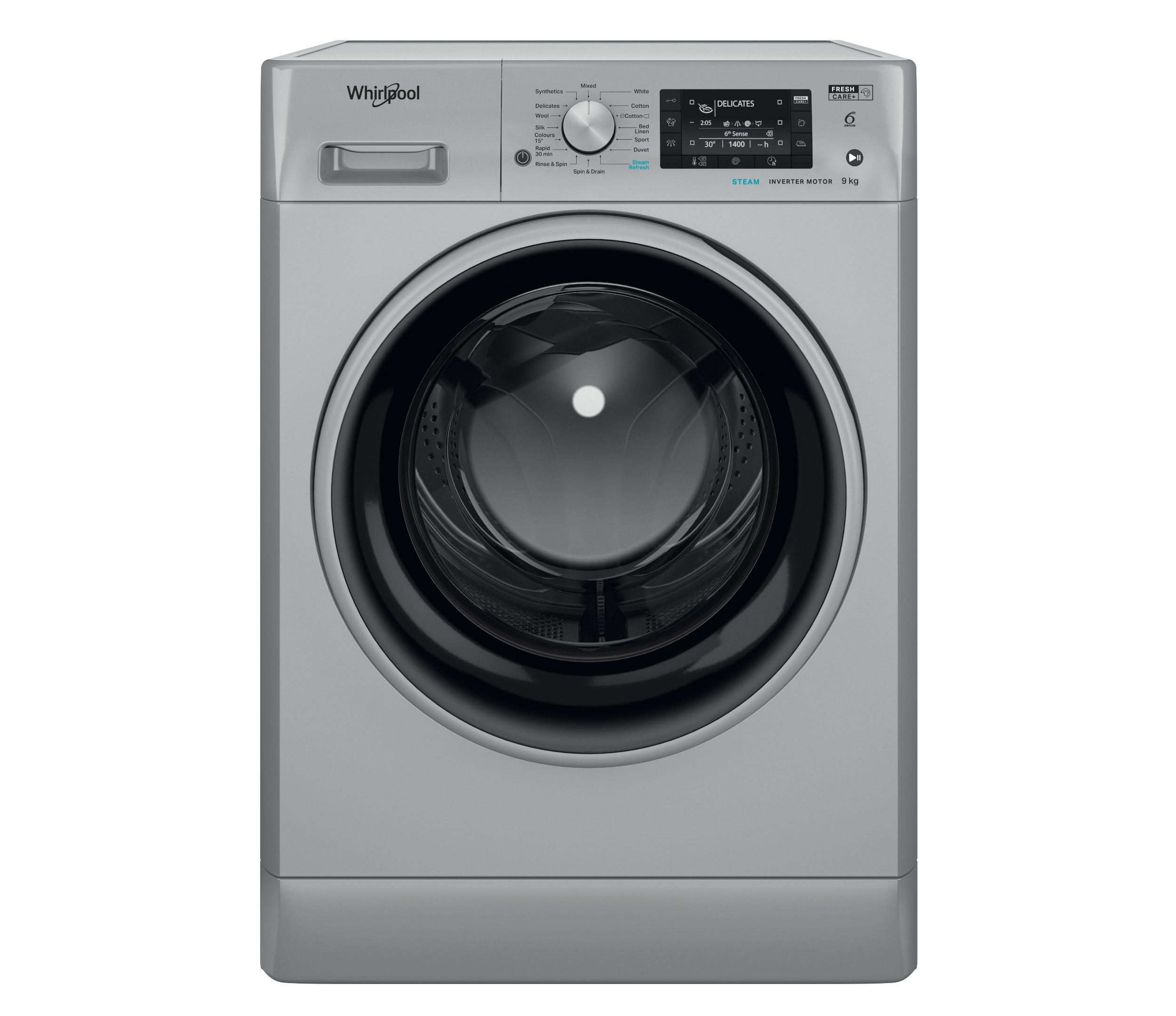Whirlpool Washing machine Free-standing FFD 9448 SBCV SA Silver Front loader A+++ Frontal