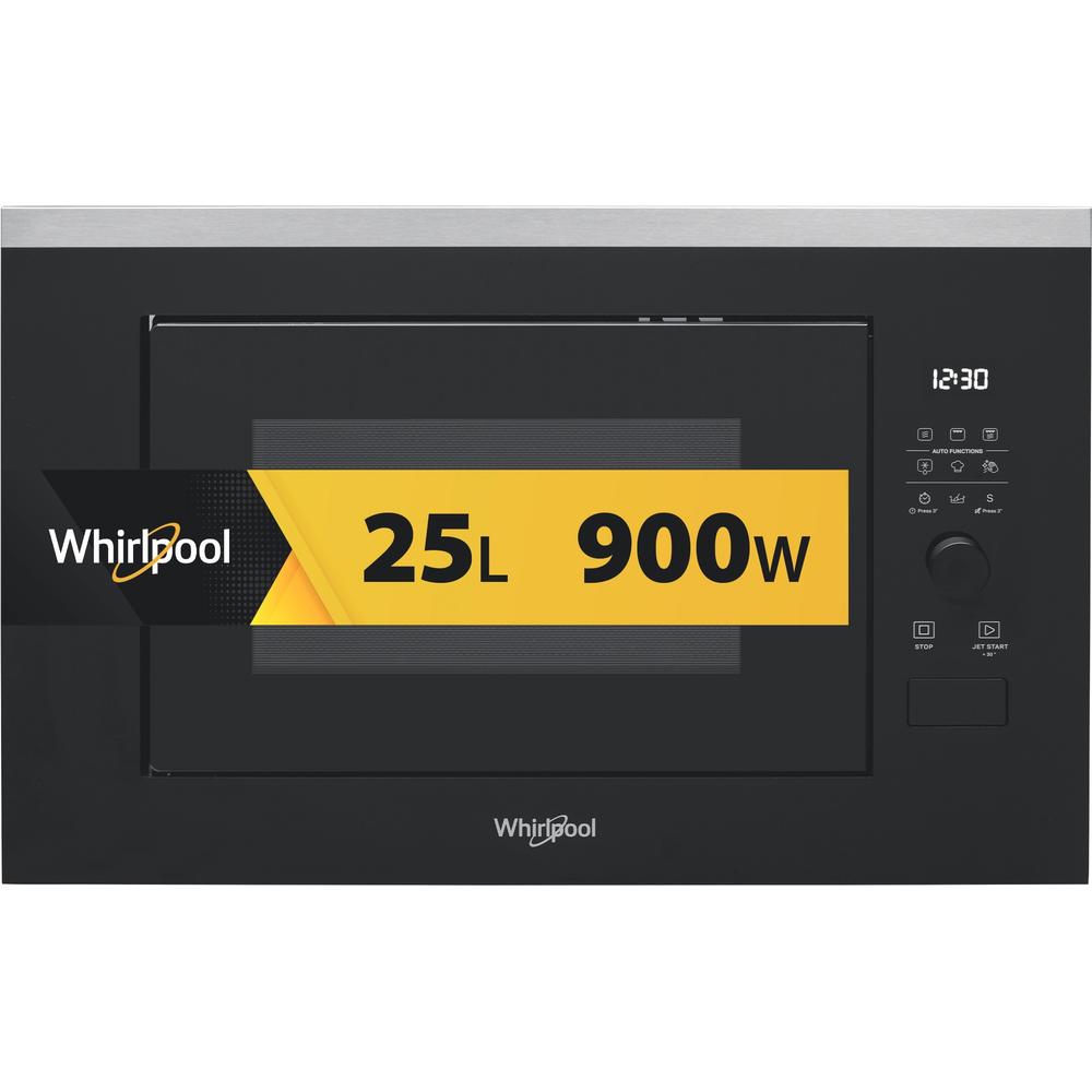 Whirlpool Mikrobangų krosnelė Įmontuojama WMF250G Nerūdijančio plieno Elektroninis 25 Mikrobangos + Grilius 900 Frontal