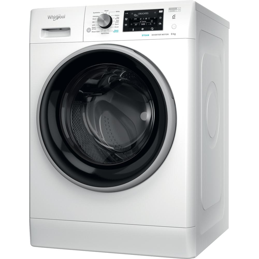 Whirlpool Washing machine Free-standing FFD 9489 BSV UK White Front loader A Perspective