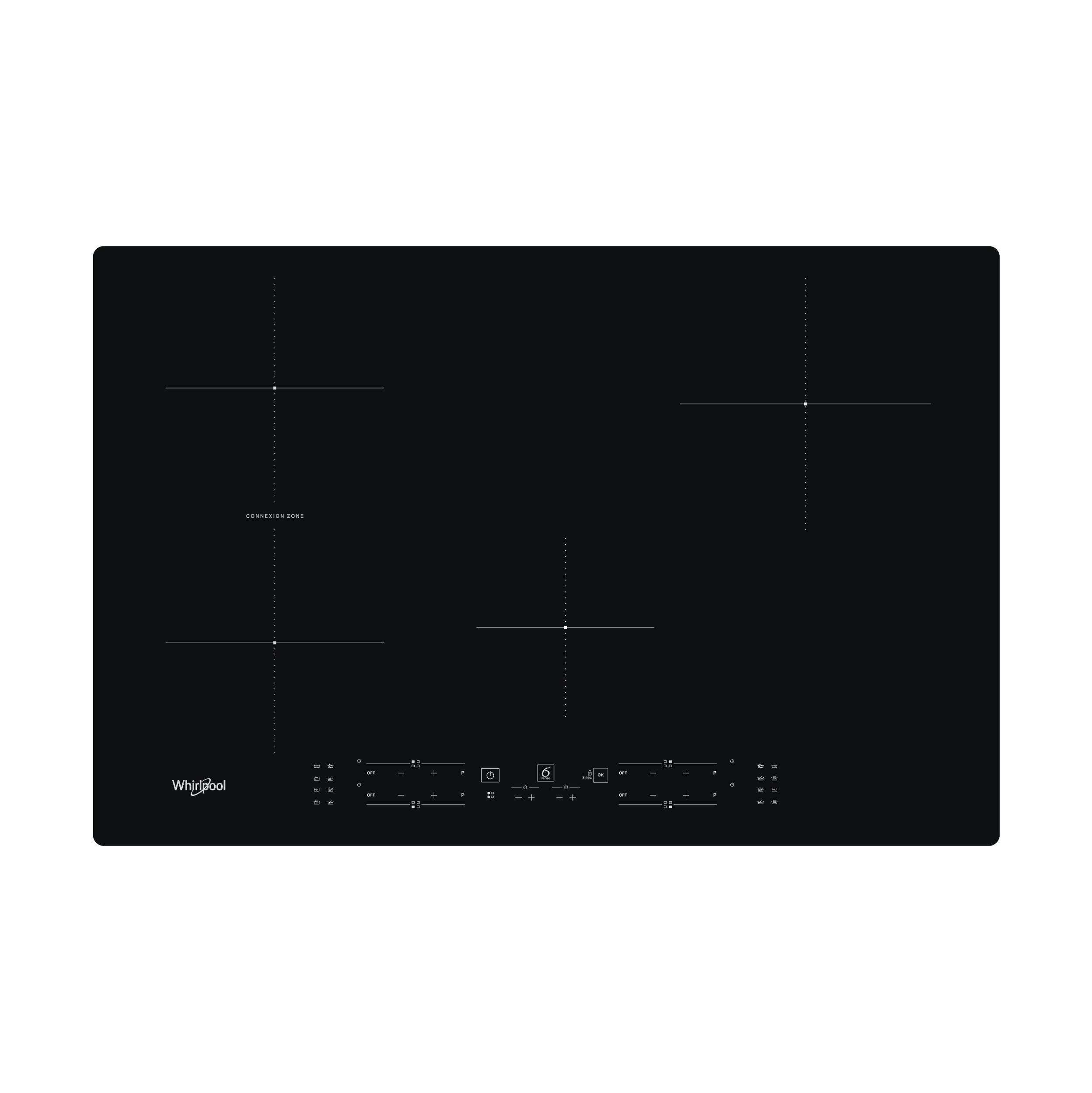 Whirlpool Kookplaat WB B4877 NE Zwart Induction vitroceramic Frontal