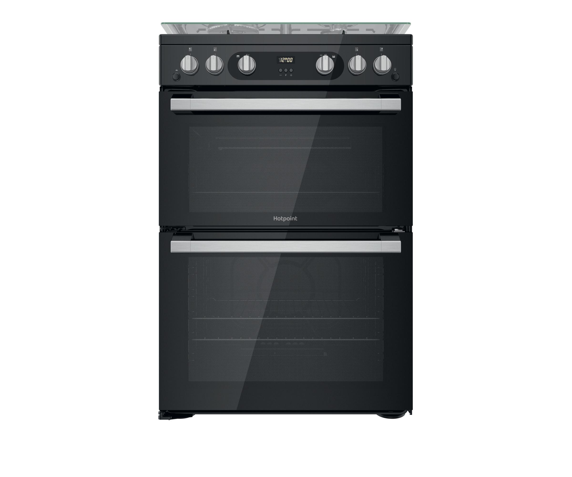 Hotpoint Gas Double Cooker - Black - A+ Rated - HDM67G0C2CB/UK
