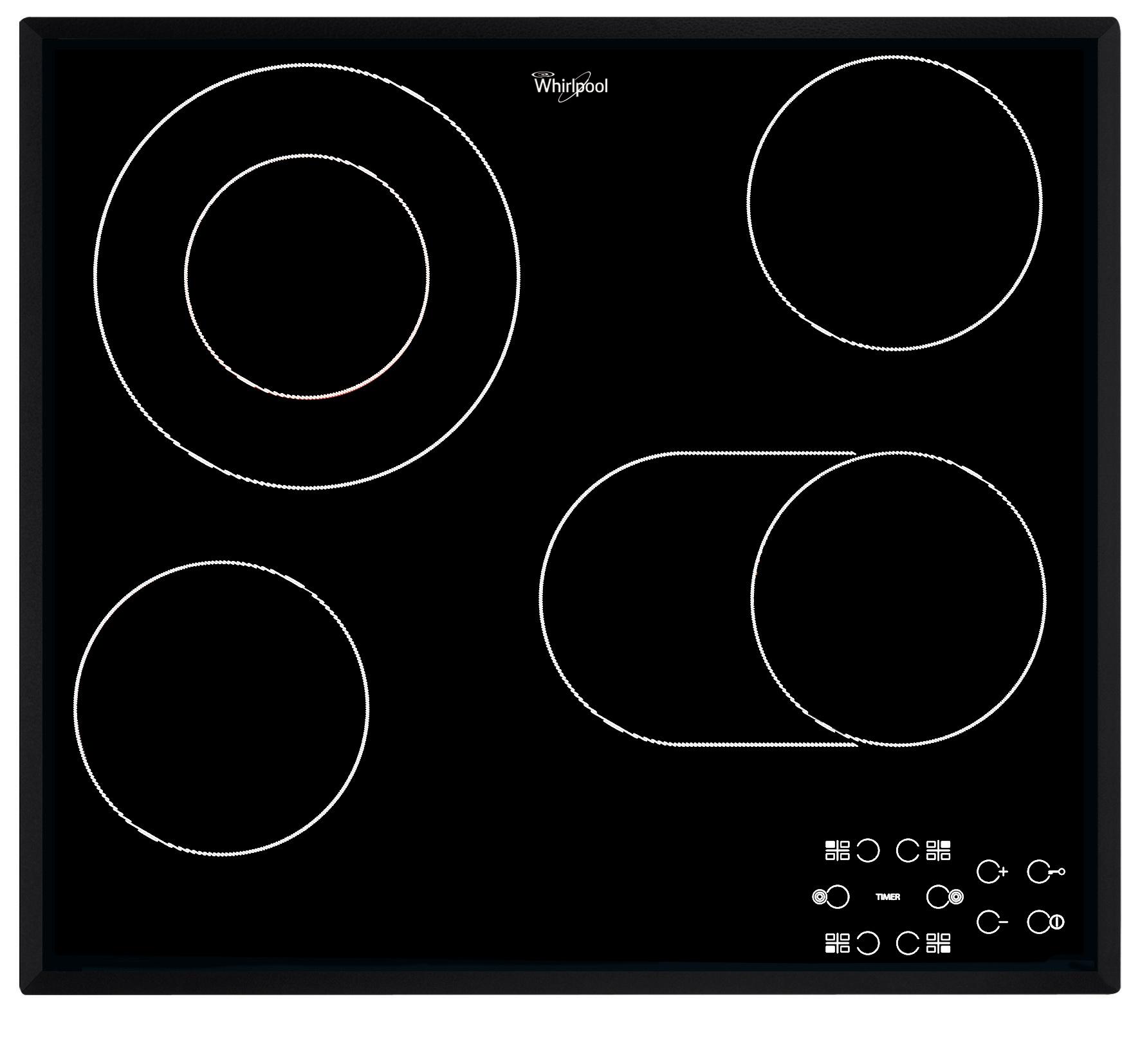 Whirlpool Plīts virsma AKT 8190/BA Melns Radiant vitroceramic Frontal