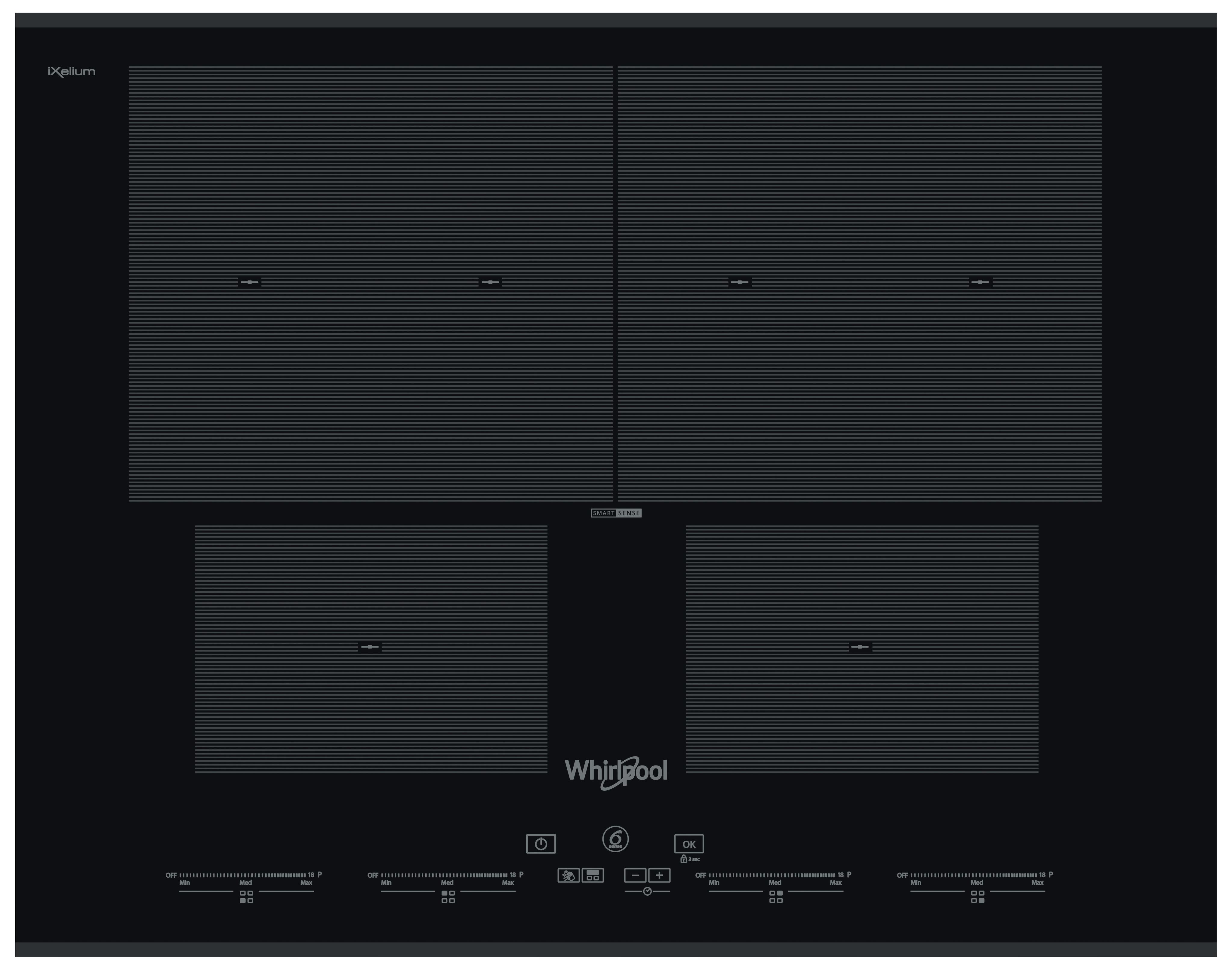 Whirlpool Varná doska SMO 654 OF/BT/IXL Čierna Induction vitroceramic Frontal