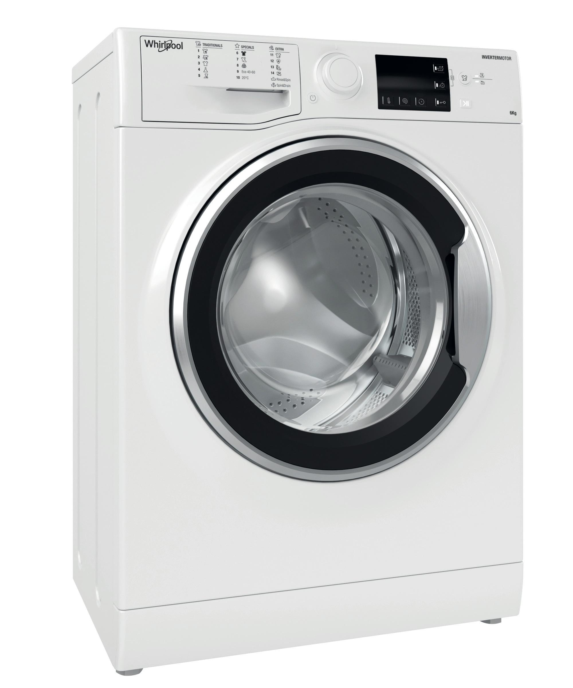 Whirlpool Perilica za rublje Samostojeći WRBSB 6228 W EU Bijela Prednje punjenje E Perspective