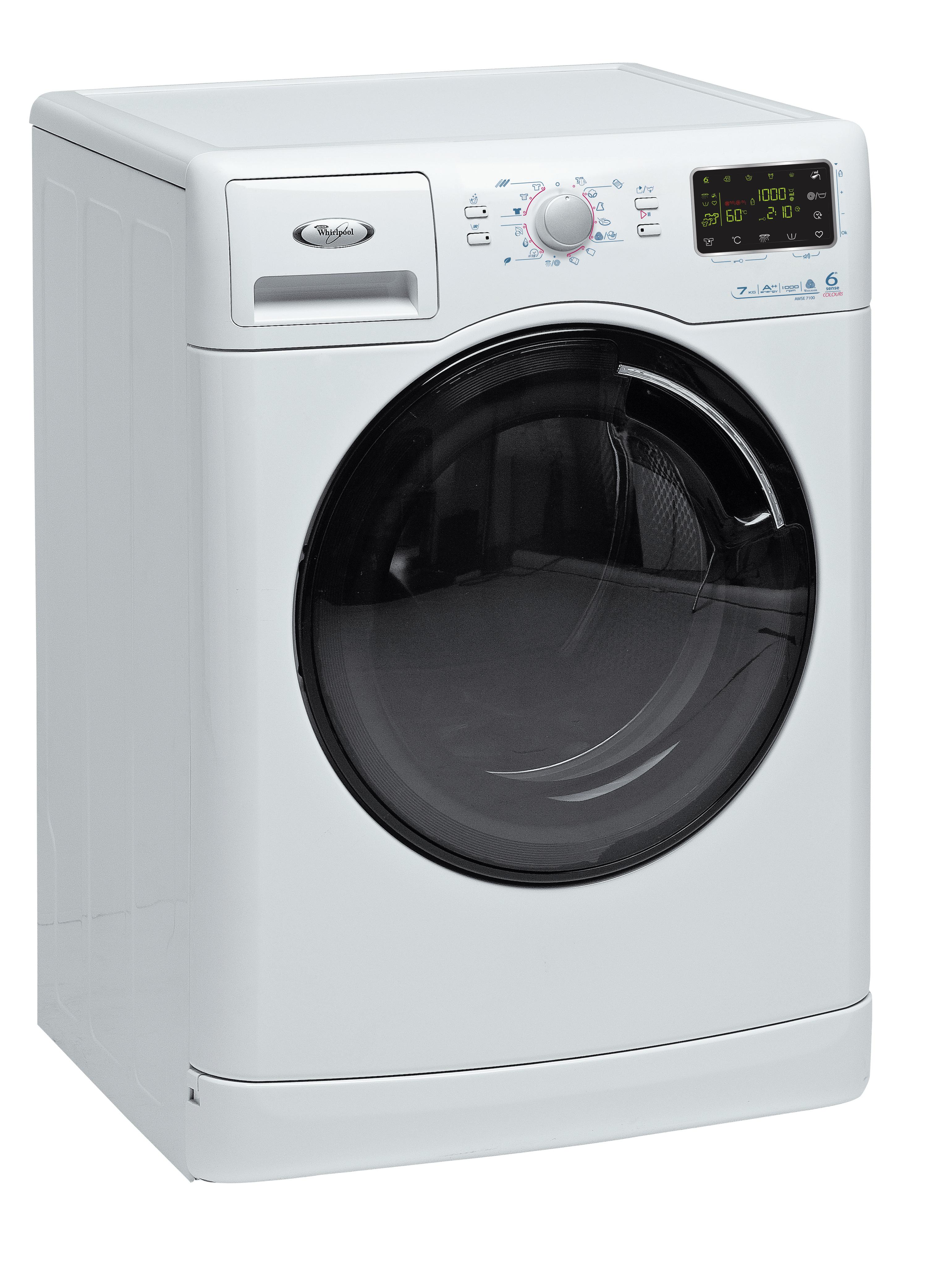 Whirlpool Pračka Volně stojící AWSE 7100 Bílá Předem plněná A++ Perspective