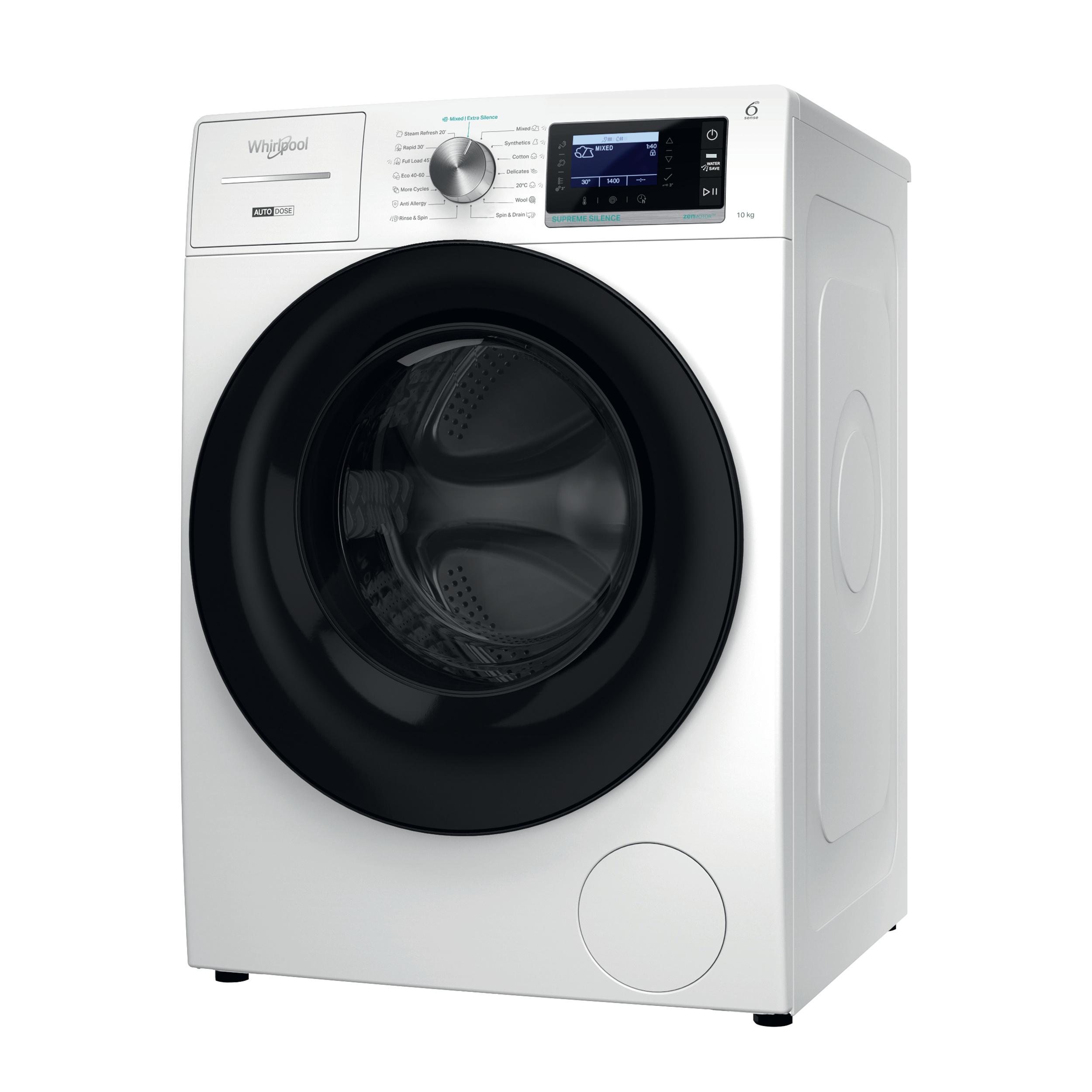 Whirlpool Πλυντήριο ρούχων Ελεύθερο W8 09AD SILENCE EE Λευκό Front loader A Perspective