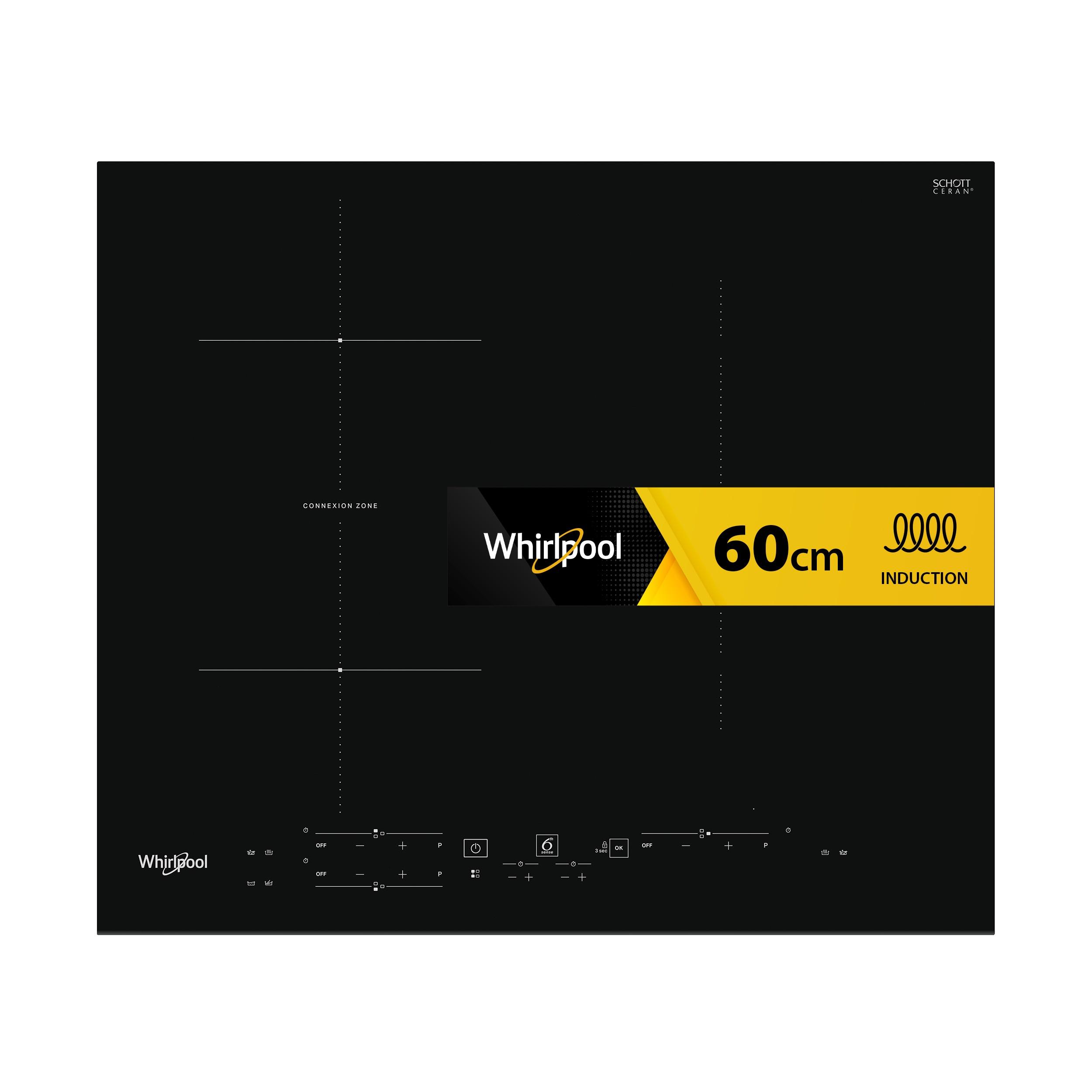 Whirlpool Table de cuisson WB B3760 BF Noir Induction vitroceramic Frontal
