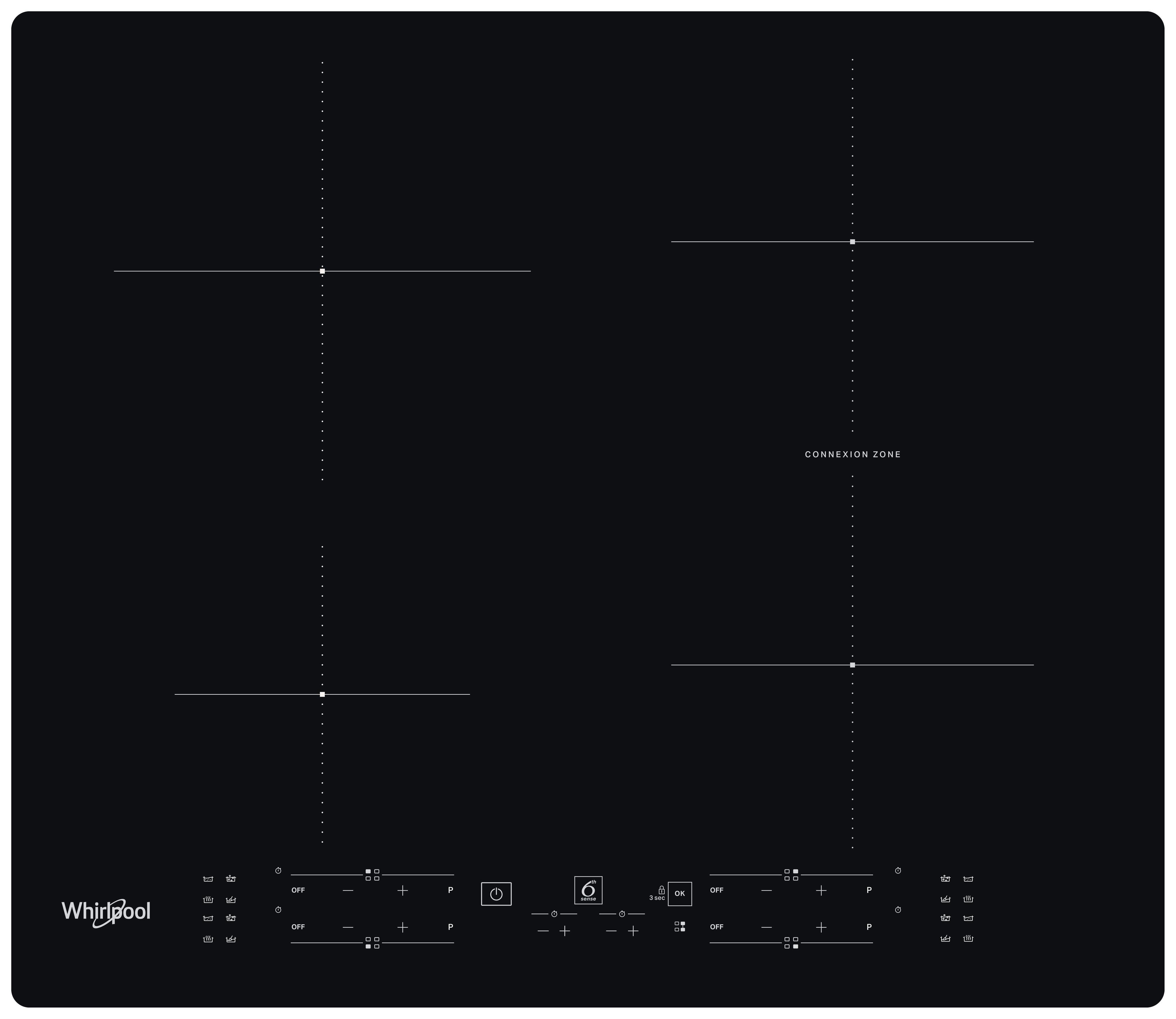 Whirlpool Főzőlap WB B8360 NE Fekete Induction vitroceramic Frontal