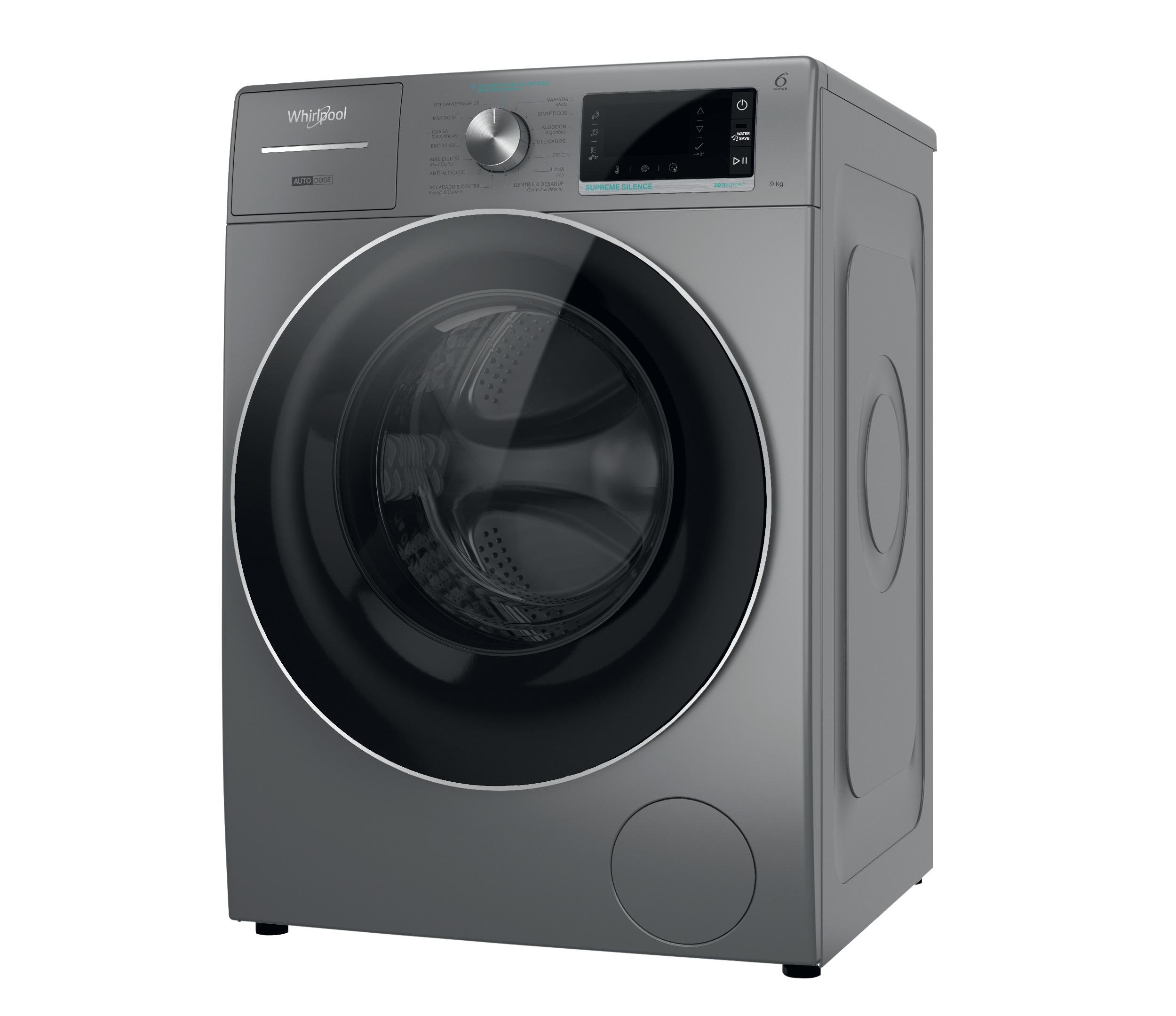 Whirlpool Lavadora Libre instalación W8 W946SR SPT Plata Cargador frontal A Perspective