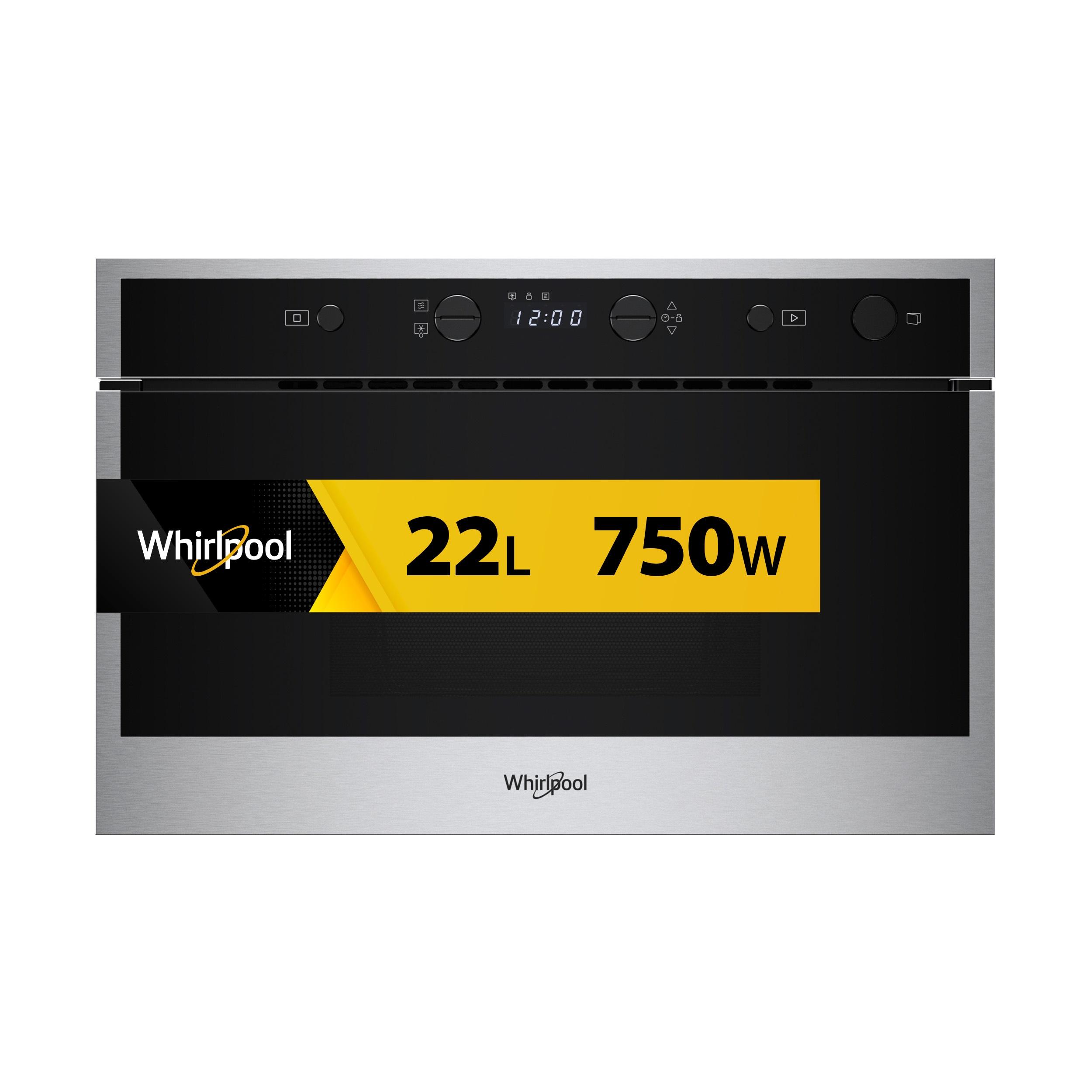 Whirlpool Four à micro-ondes Encastrable WMN461BX Stainless Steel Électronique 22 Micro-ondes uniquement 750 Frontal