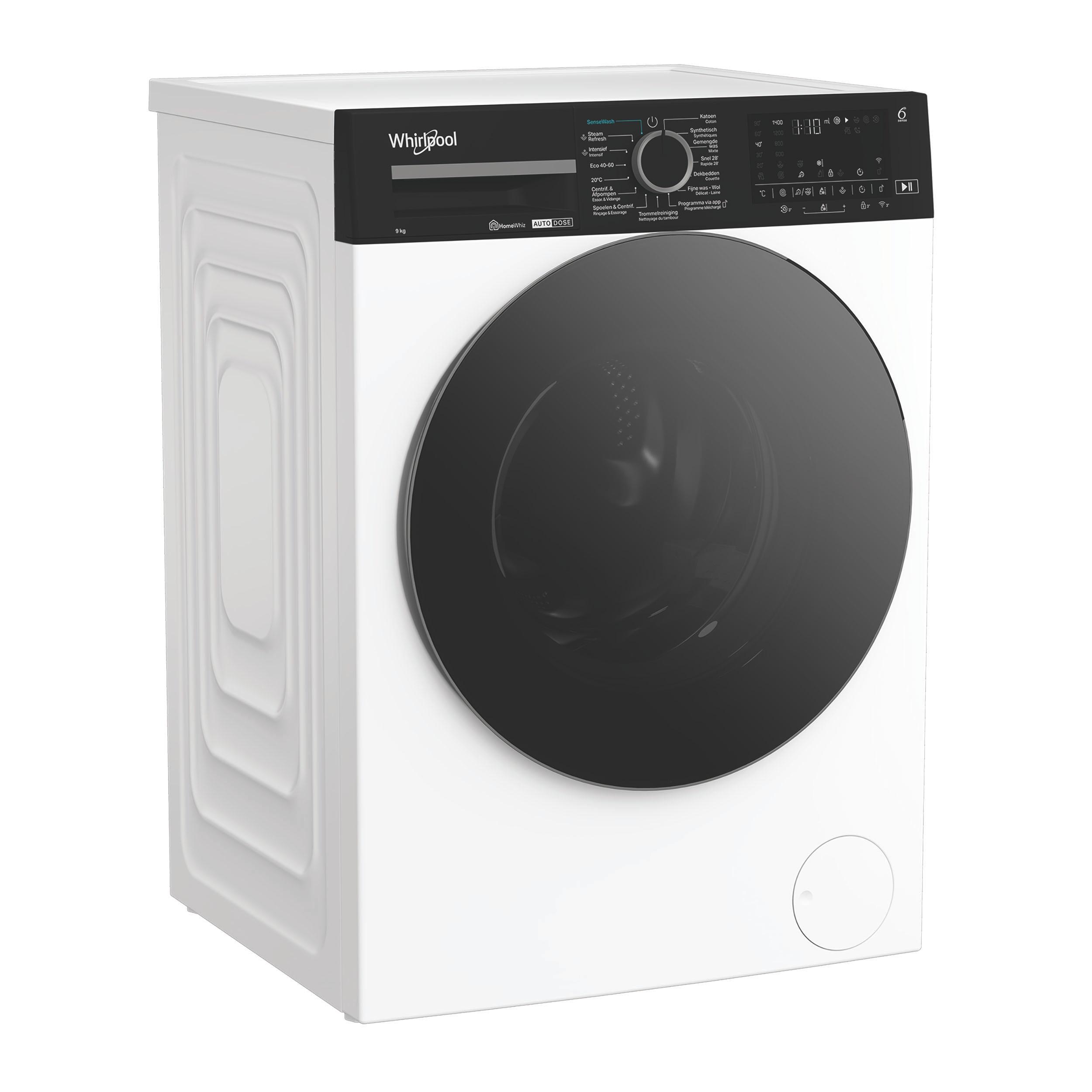 Whirlpool Lave-linge Pose-libre WPM 97W ADS BE Blanc Frontal A Perspective