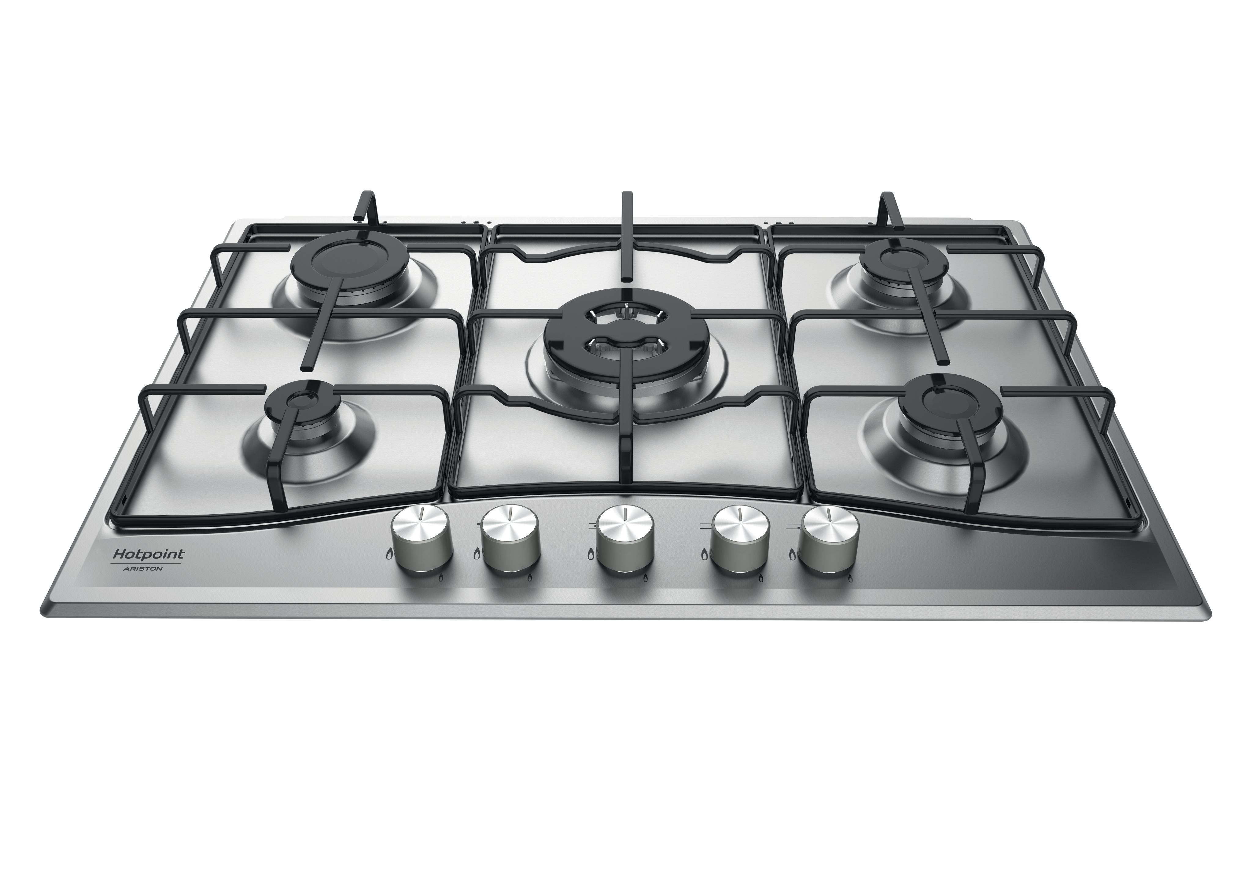 Hotpoint_Ariston Placa PCN 752 T/IX/HA Inox Gás Frontal top down