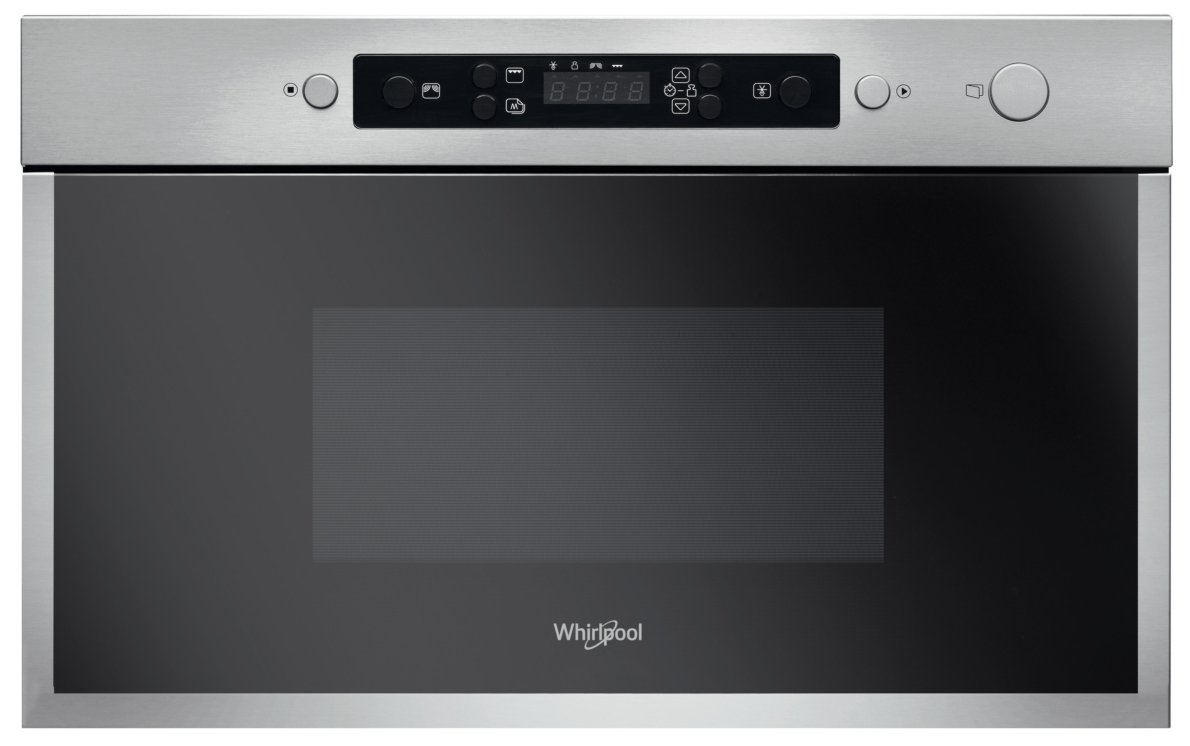 Whirlpool Mikrowelle Einbaugerät WMBN5 R3 PT Edelstahl Elektronisch 22 Mikrowelle+Grill 750 Frontal