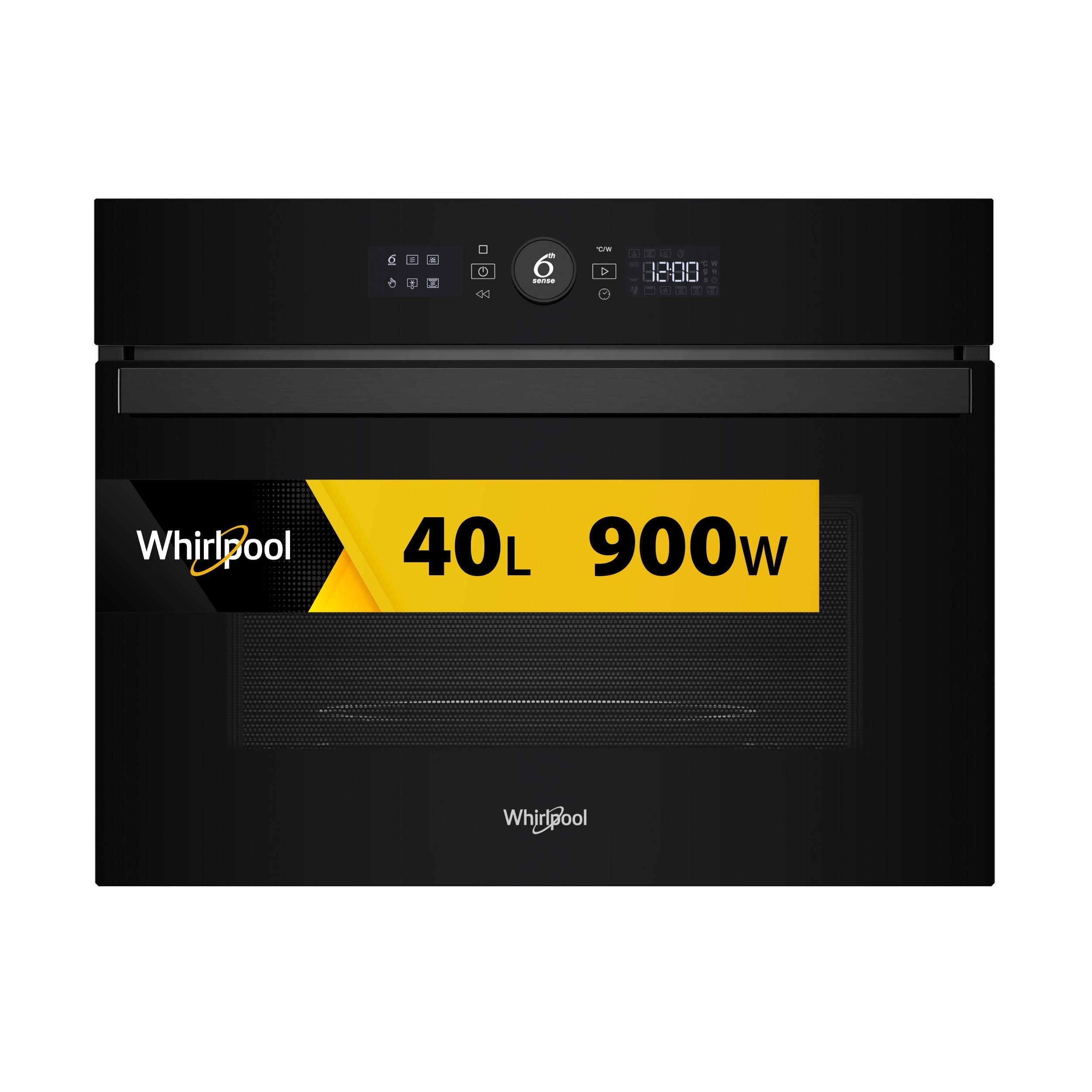 Whirlpool Microondas Encastre WMW47HMB Negro Electrónico 40 MW-Combi 900 Frontal