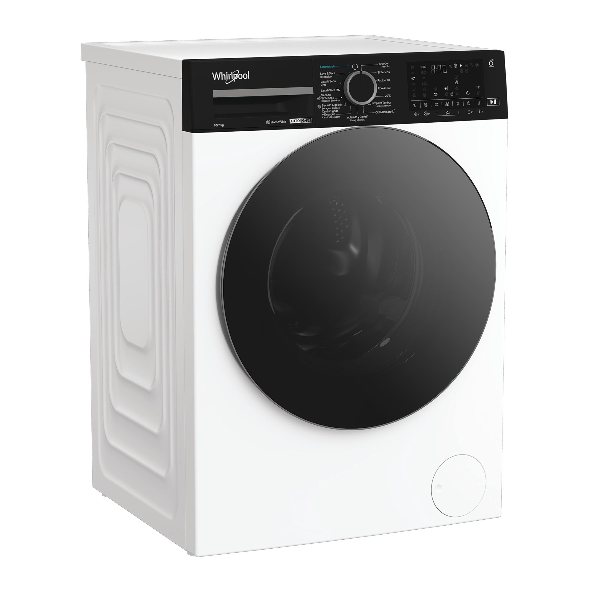 Whirlpool Máquina de lavar e secar roupa Livre Instalação WPD 0736W ADS SPT Branco Carga Frontal Perspective