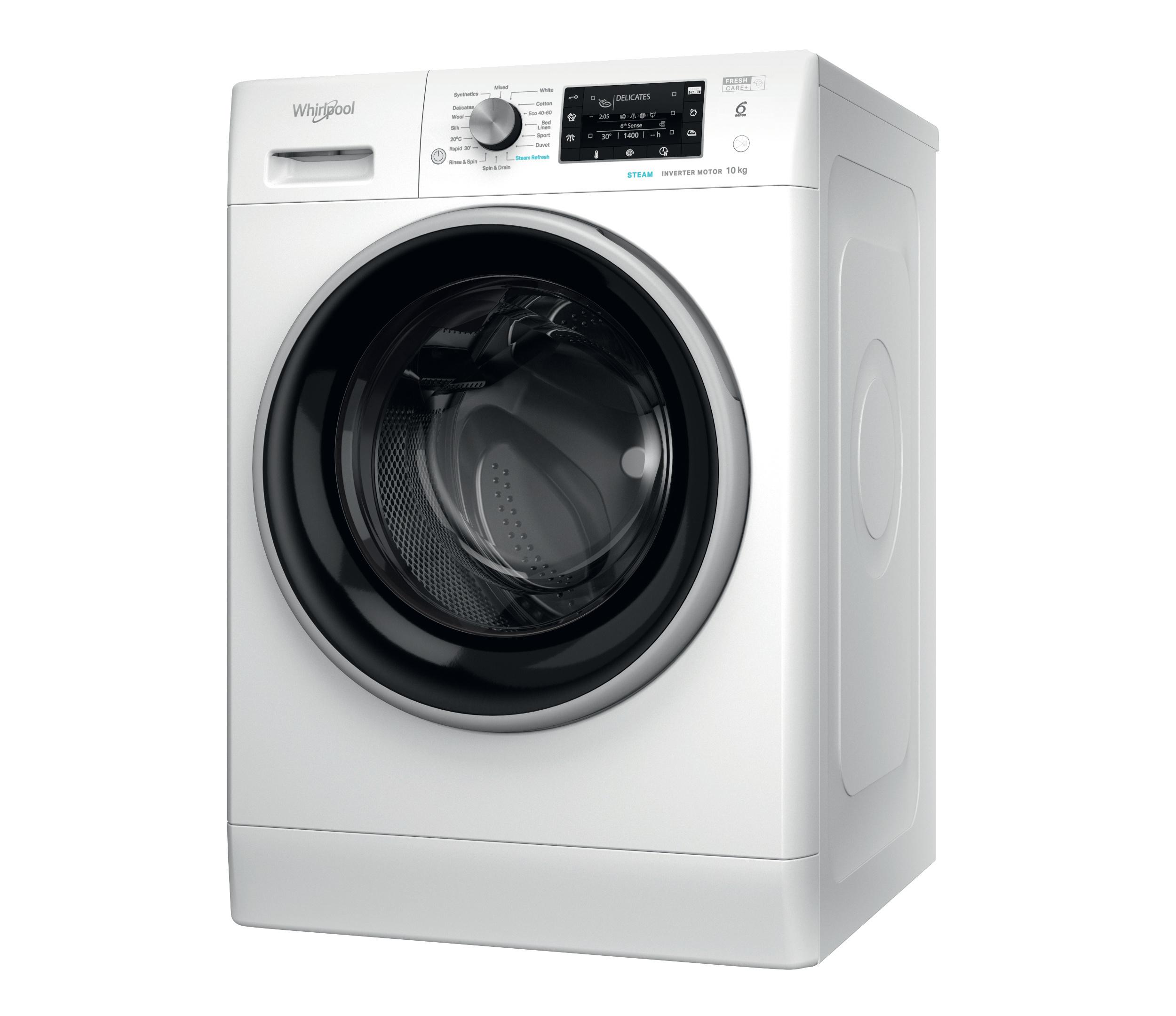 Whirlpool Washing machine Freestanding FFD 10489 BSV UK White Front loader A Perspective