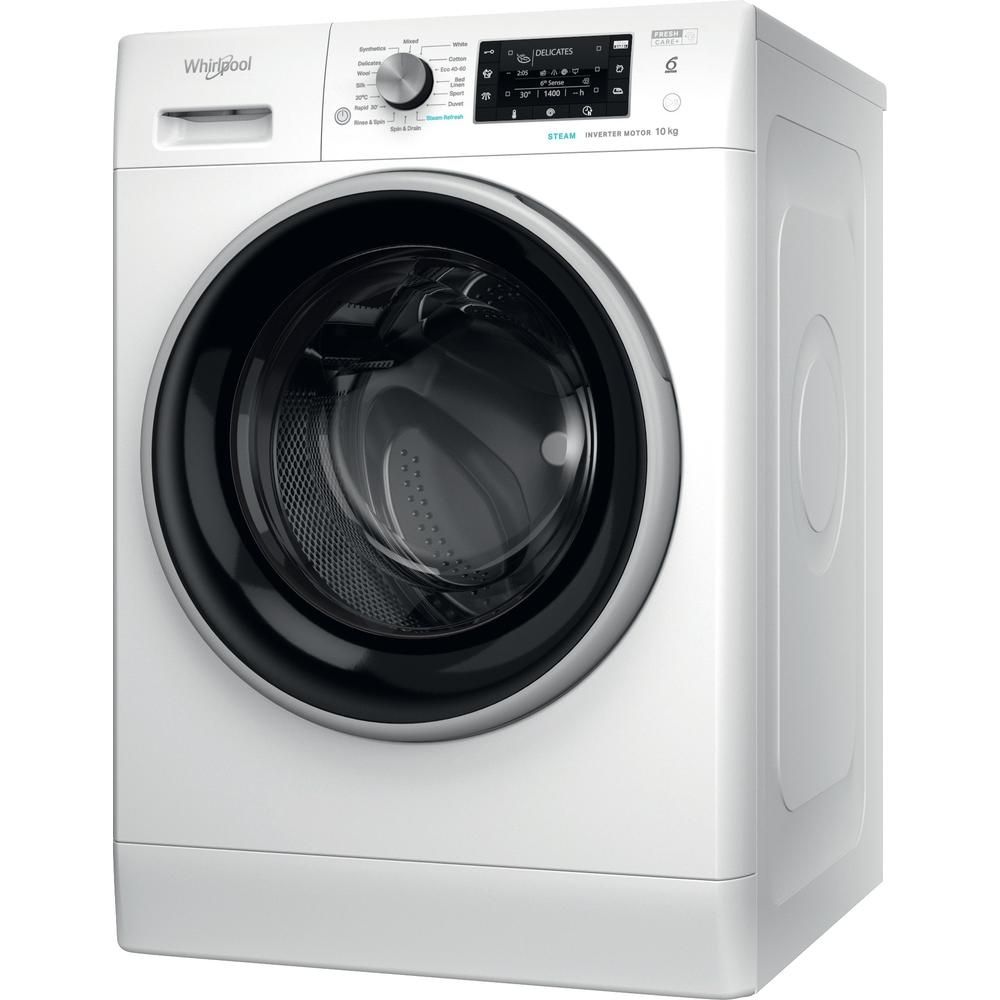 Whirlpool Washing machine Free-standing FFD 10489 BSV UK White Front loader A Perspective