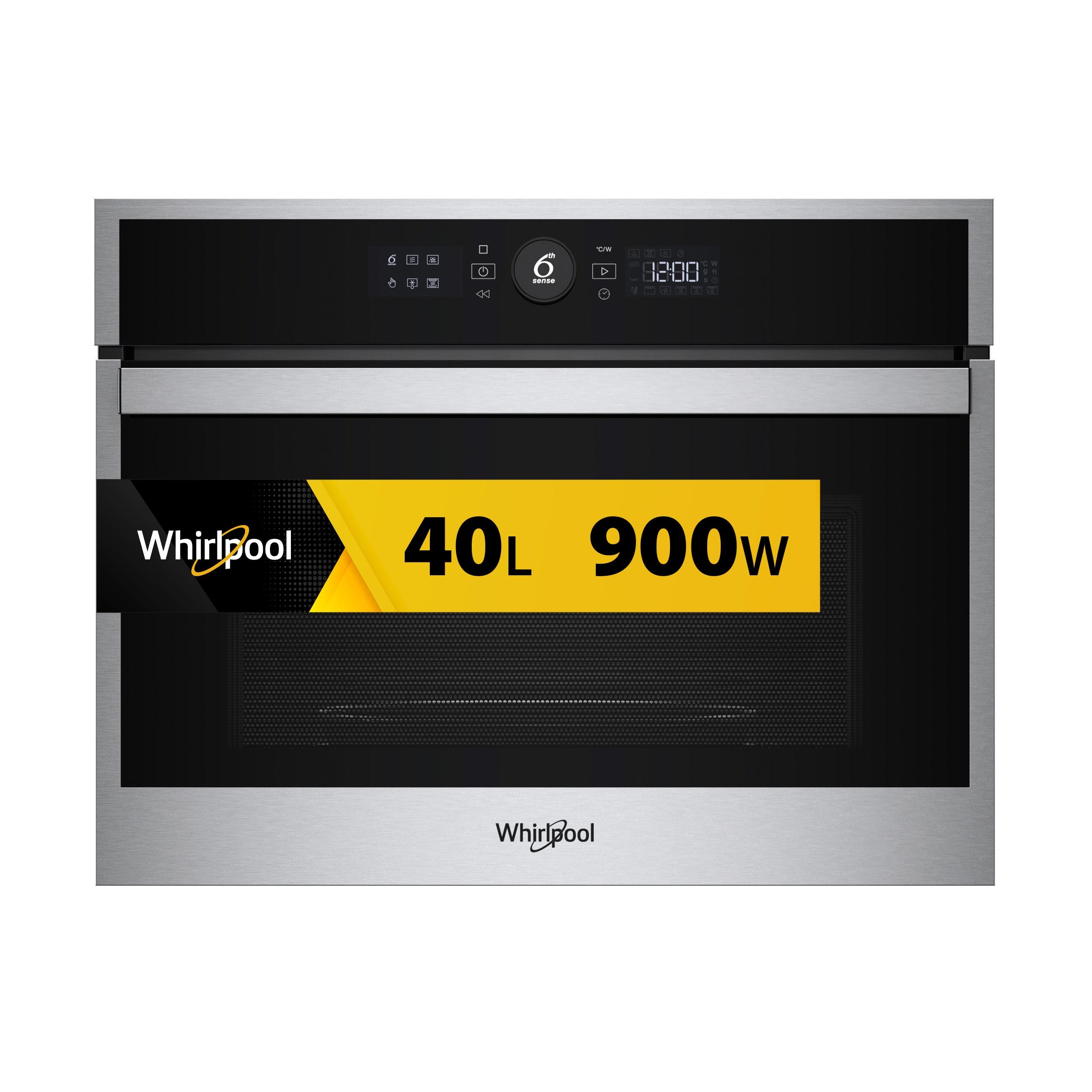Whirlpool Mikrobølgeovn Integrert WMW47HMX Rustfritt stål Elektronisk 40 Mikro-kombi 900 Frontal
