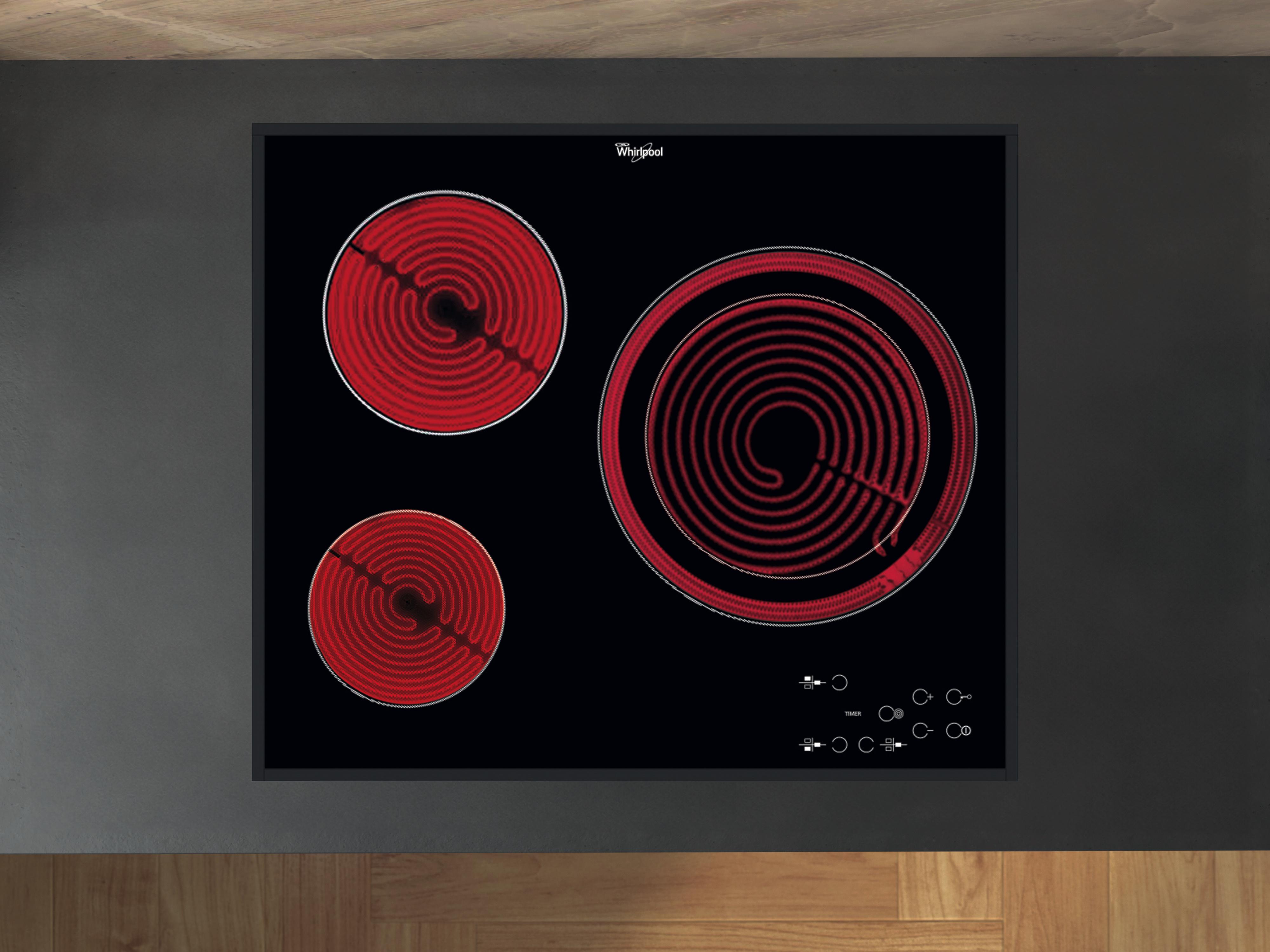 Whirlpool Encimera AKT 807/BF Negro Radiant vitroceramic Lifestyle frontal