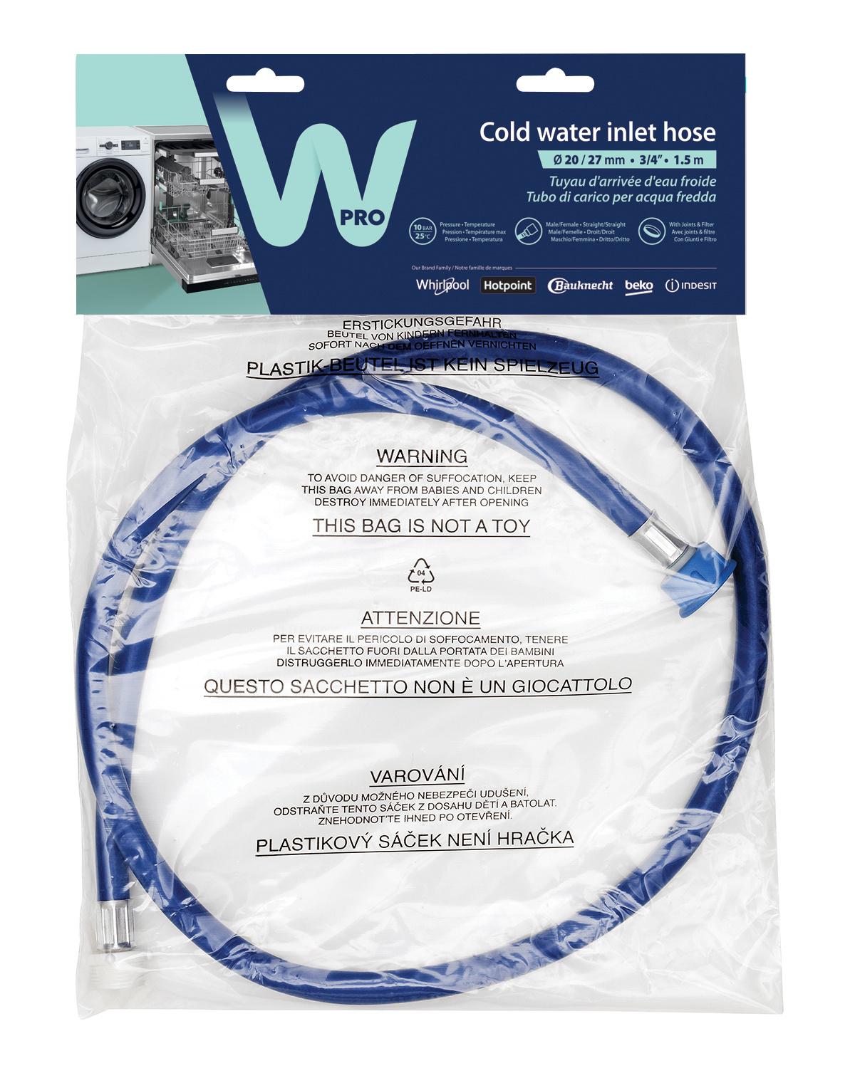 Extensão de mangueira para entrada de água fria - 1,5 m