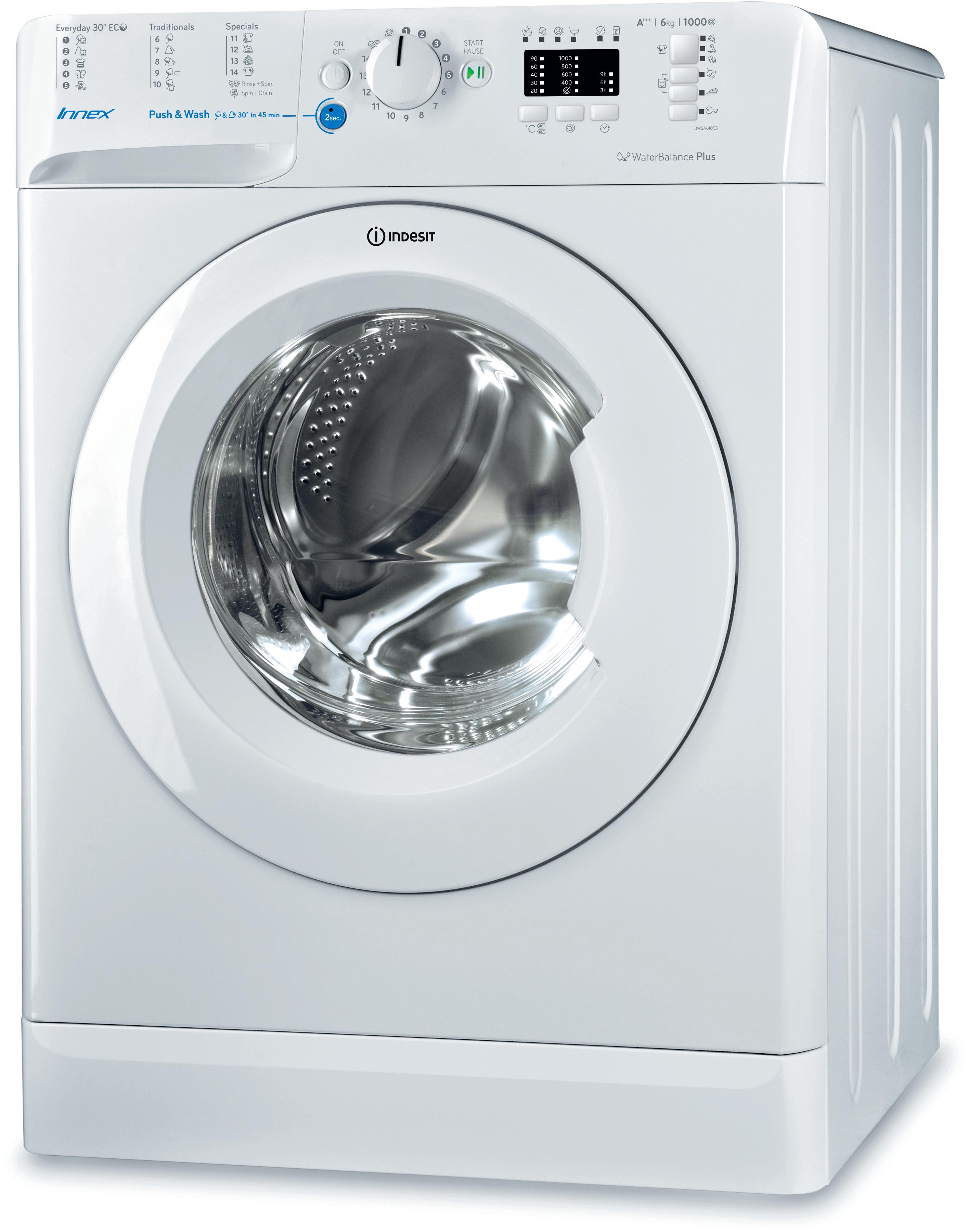 Пральна машина Indesit з фронтальним завантаженням соло: 6 кг - BWSA 61053 W EU