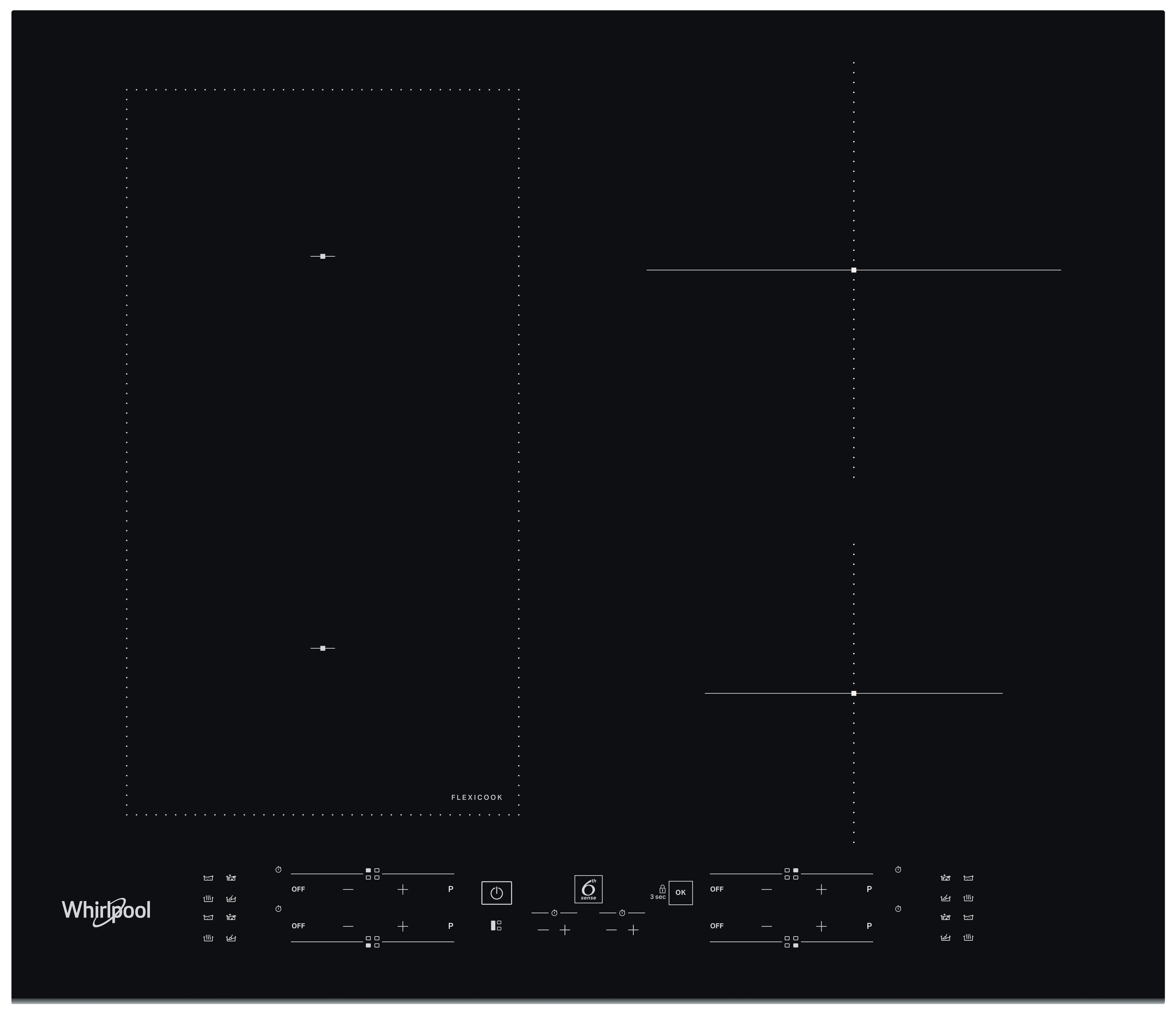 Whirlpool Placa WL B1160 BF Preto Induction vitroceramic Frontal