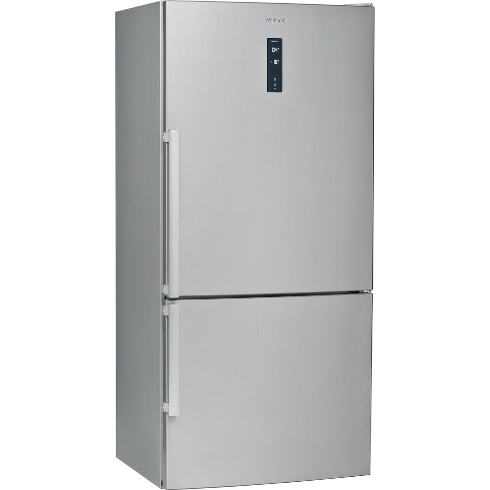 Whirlpool Fridge-Freezer Combination Free-standing W84BE 72 X UK 2 Inox 2 doors Perspective