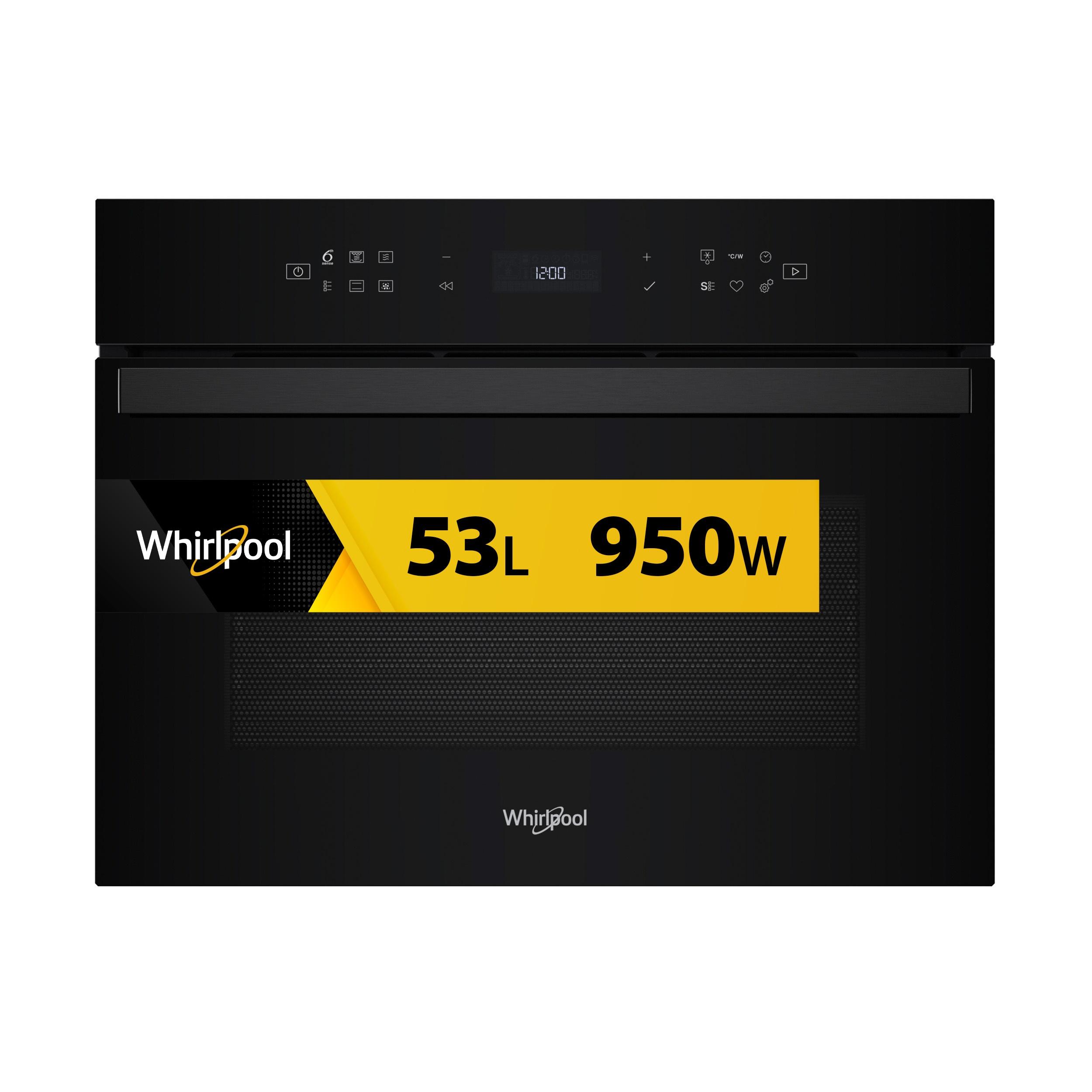 Whirlpool Mikrovlnná rúra Vstavané WCW6O7HTB Čierna Elektronické 53 Mikrovlny kombi 950 Frontal