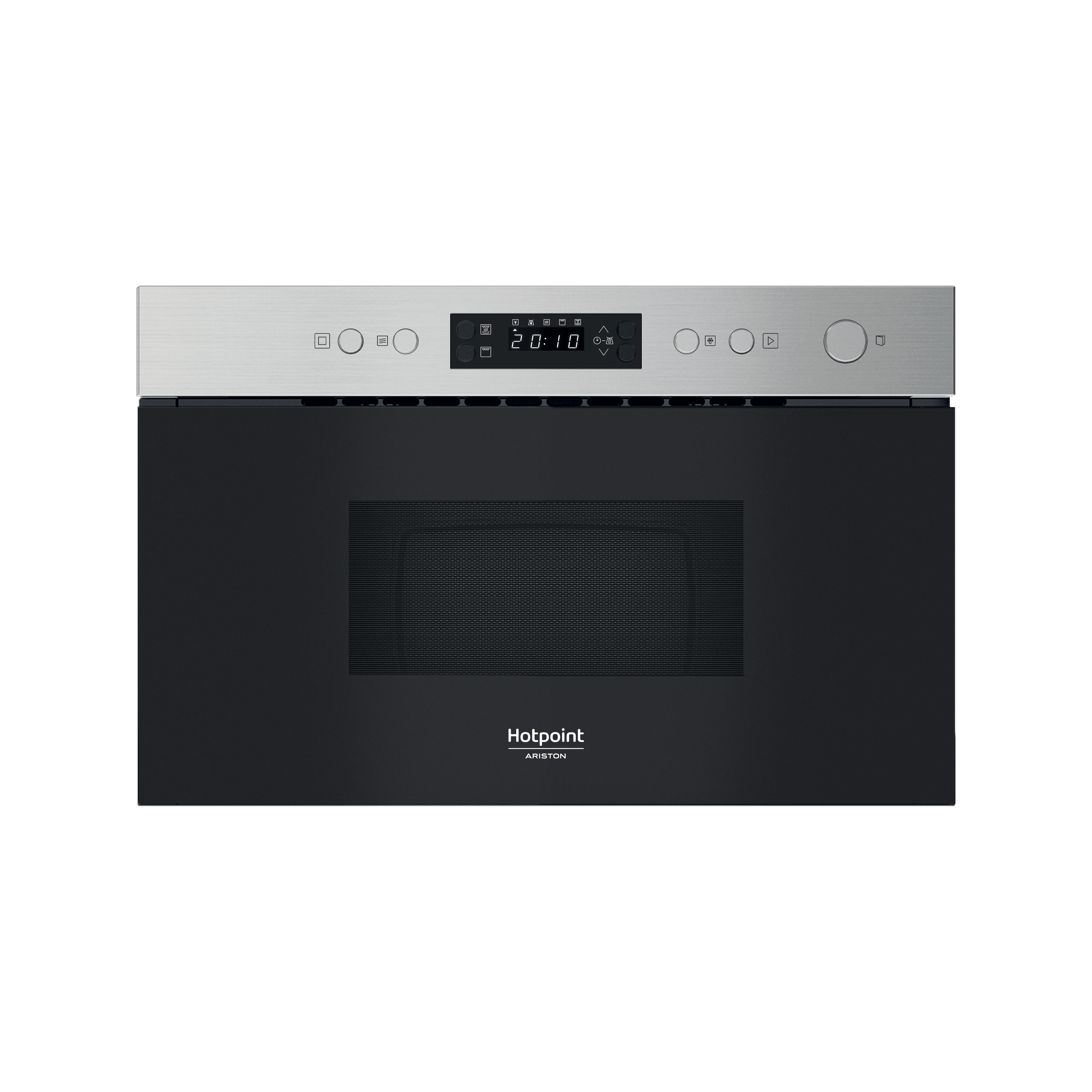Hotpoint_Ariston Micro-ondas Encastre HAM K12C X Inox Eletrónico 22 MO + Função Grill 750 Frontal
