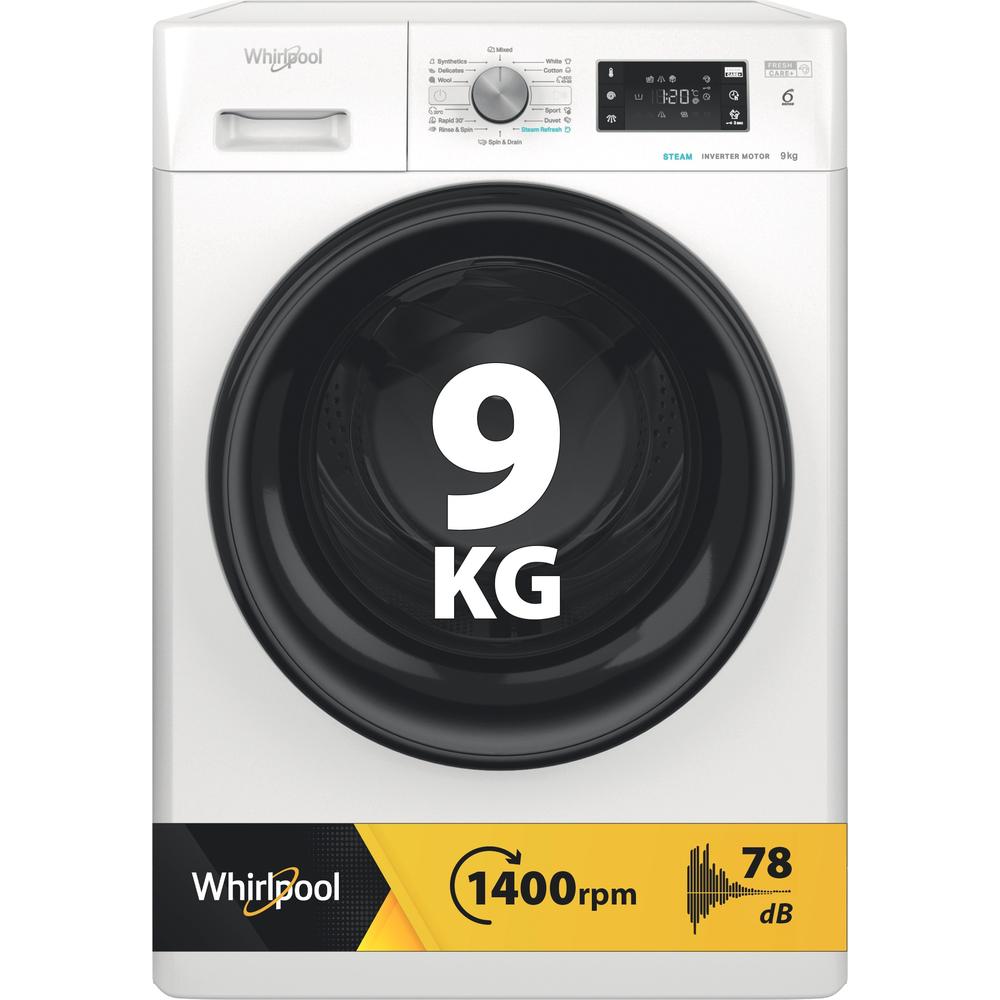 Whirlpool Veļas mazgājamā mašīna Brīvi stāvošs FFB 9479 BV EE Balts Priekšējās ielādes A Perspective