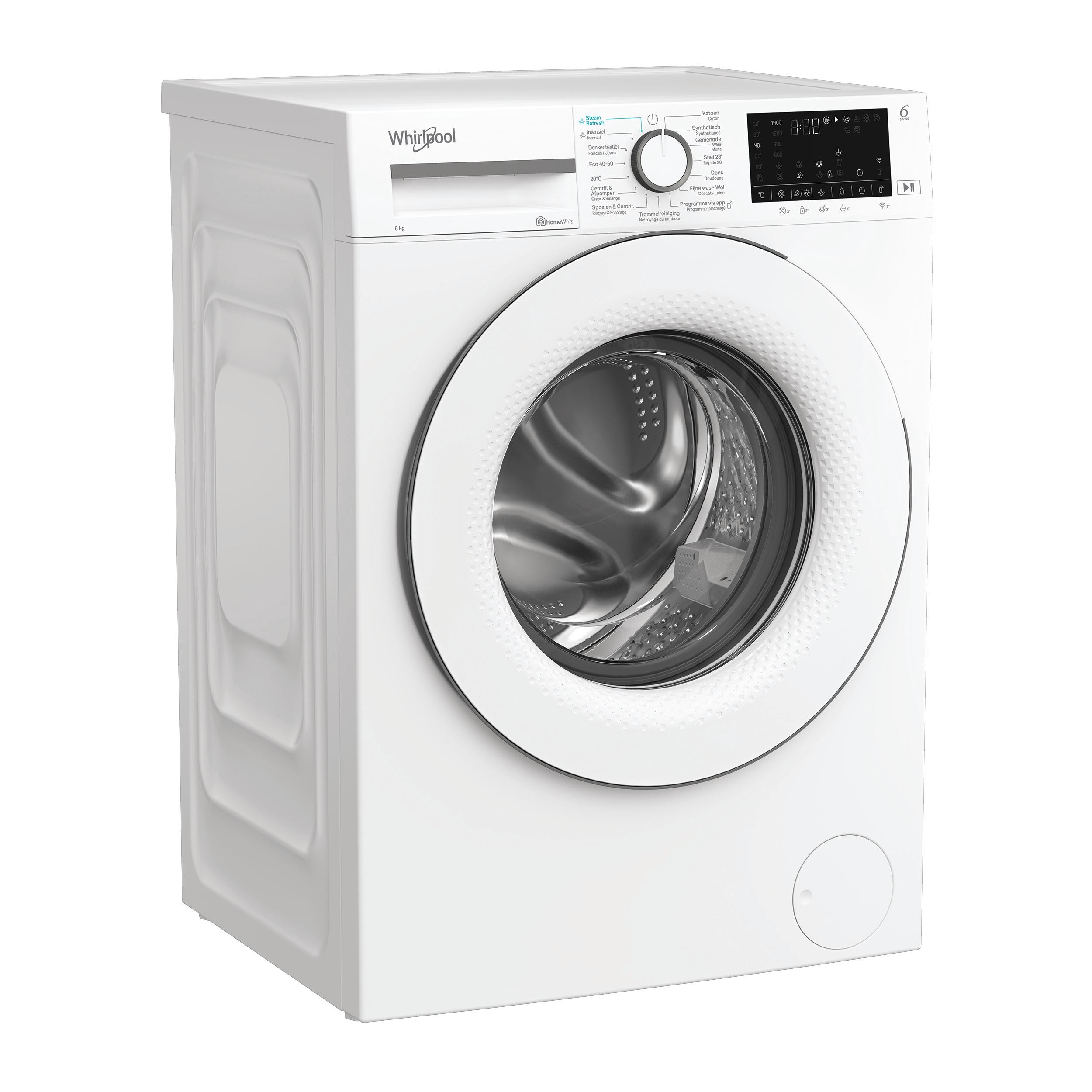 Whirlpool Wasmachine Vrijstaand WAM 87W BE Wit Voorlader A Perspective