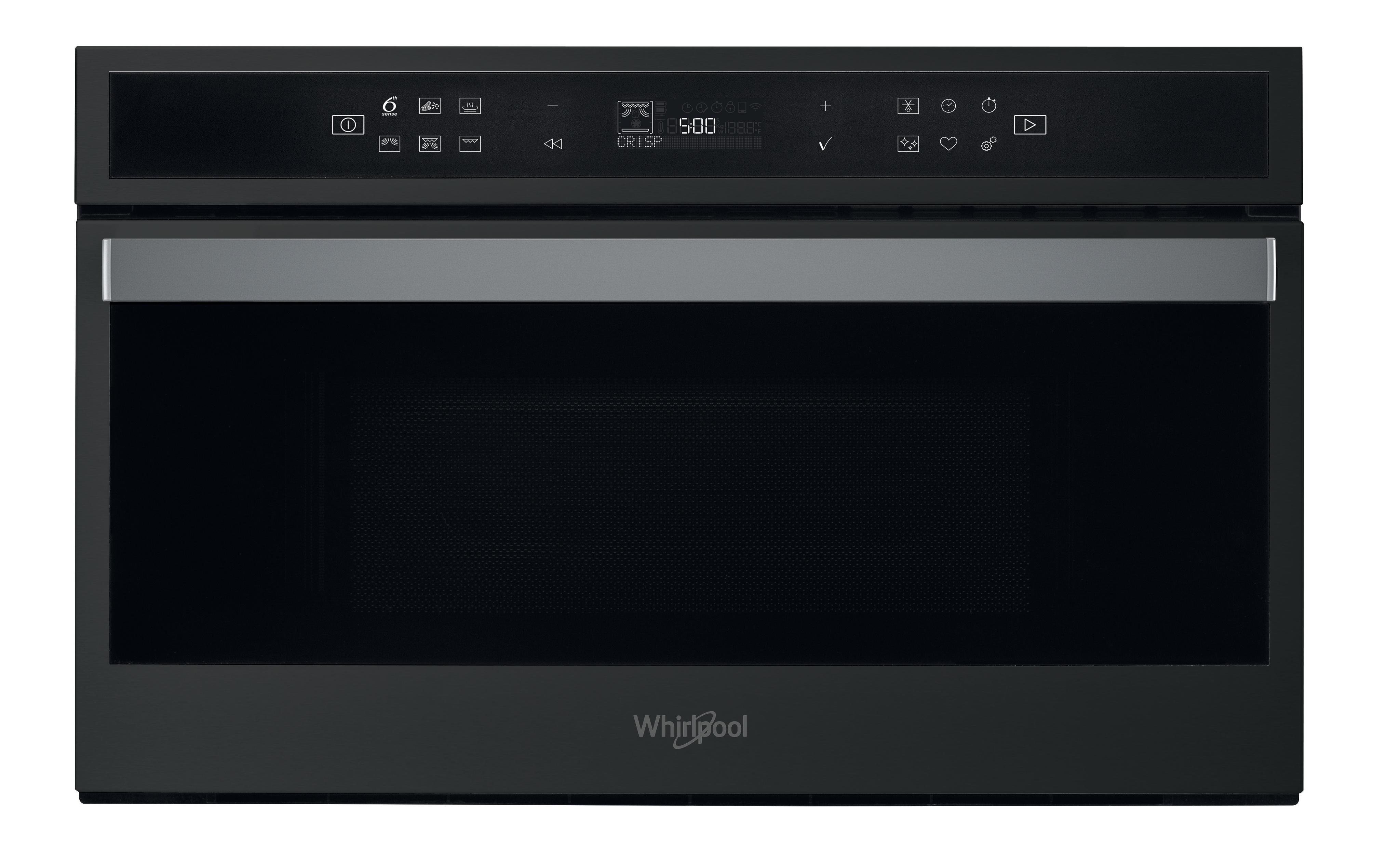 Whirlpool Mikrovågsugn Inbyggda W6 MD440 BSS Black Steel Elektronisk 31 MW+grillfunktion 1000 Frontal