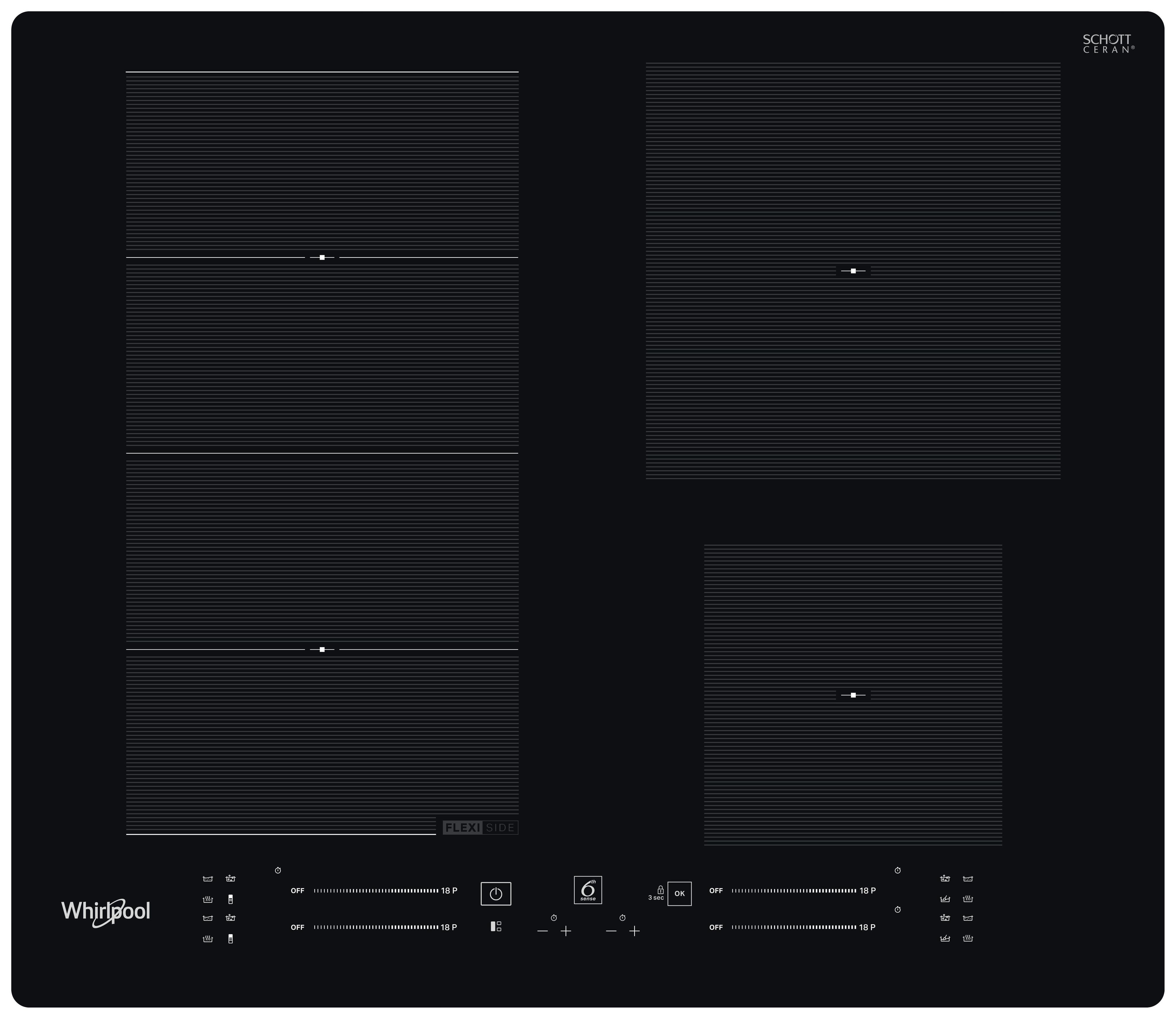 Whirlpool Varná doska WF S7560 NE Čierna Induction vitroceramic Frontal