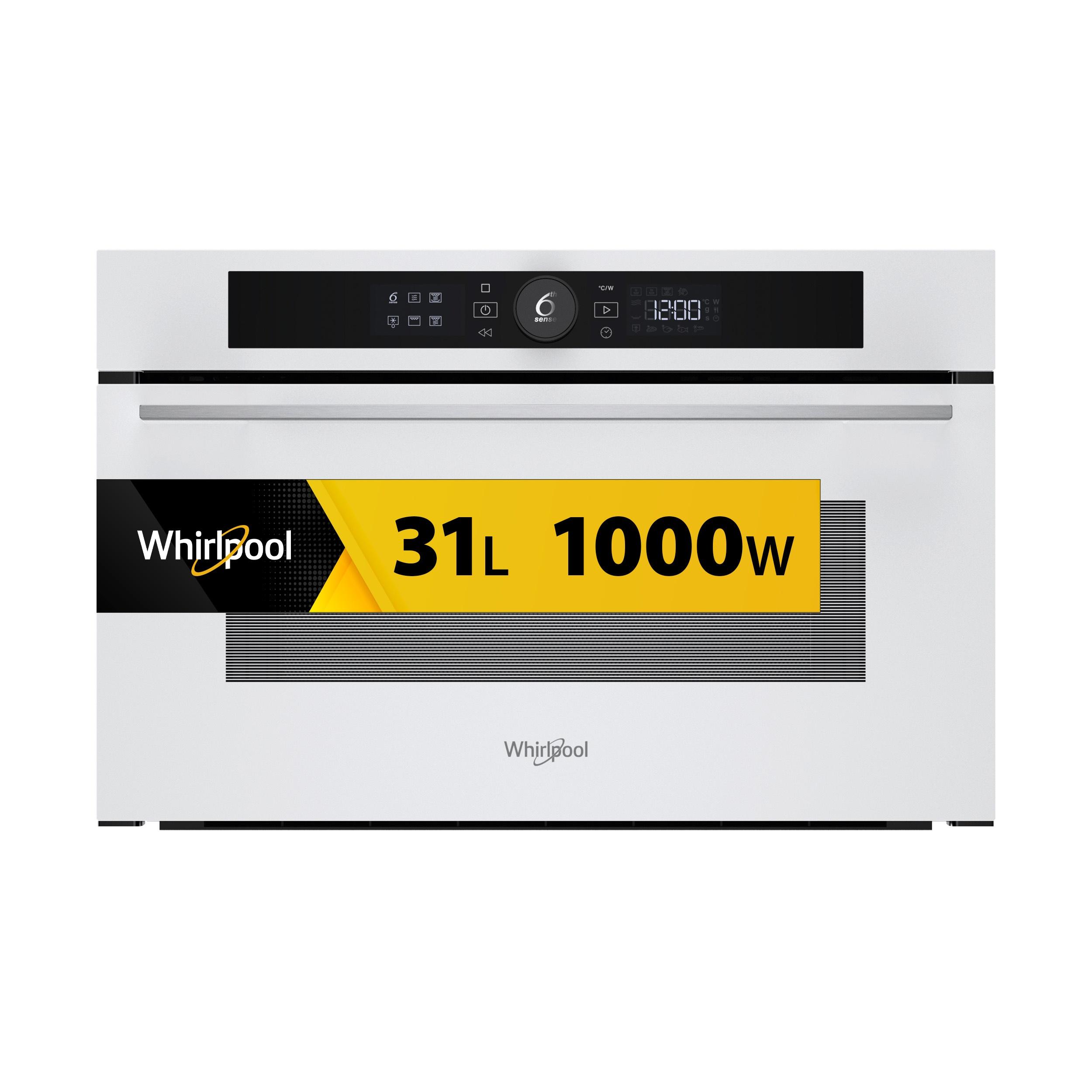 Whirlpool Mikrovlnná trouba Vestavné WMD54MW Bílá Elektronické 31 Mikrovlny + Gril 1000 Frontal