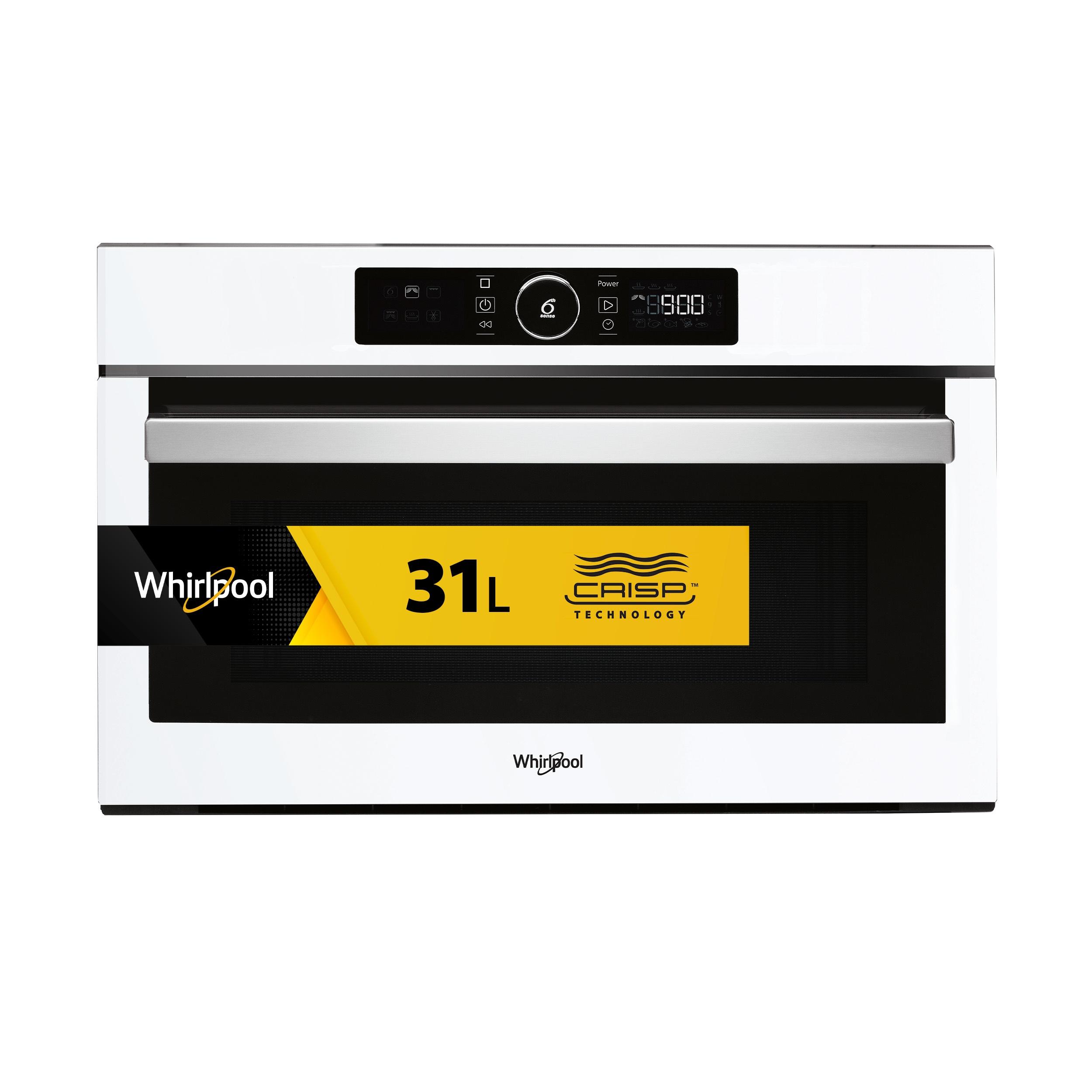 Whirlpool Mikrovalovna pečica Vgradni AMW 730/WH Dvojna pečica Mono črna 31 Mikrovalovi + žar 1000 Frontal