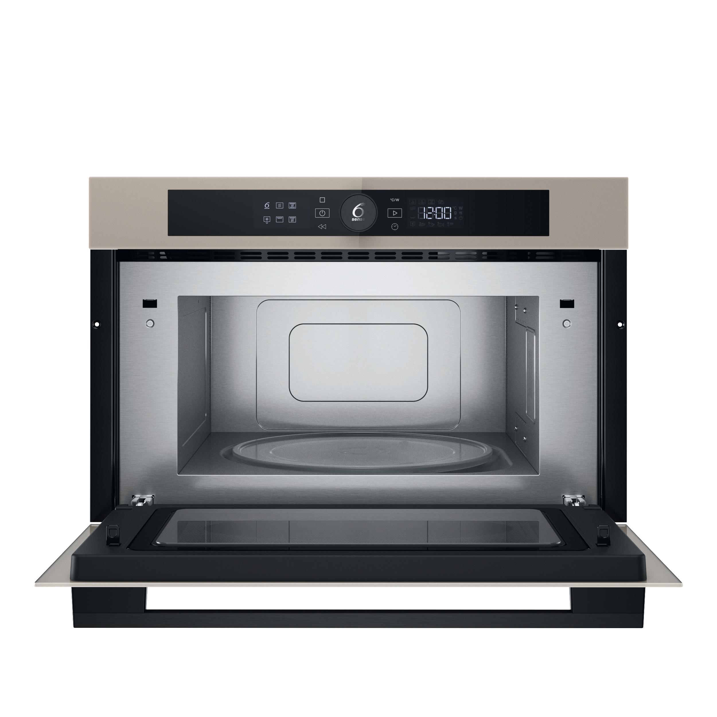 Whirlpool Mikrohullámú sütő Beépíthető WMD54MBG Urban beige Elektromos 31 Mikrohullám+Grill funkció 1000 Frontal open