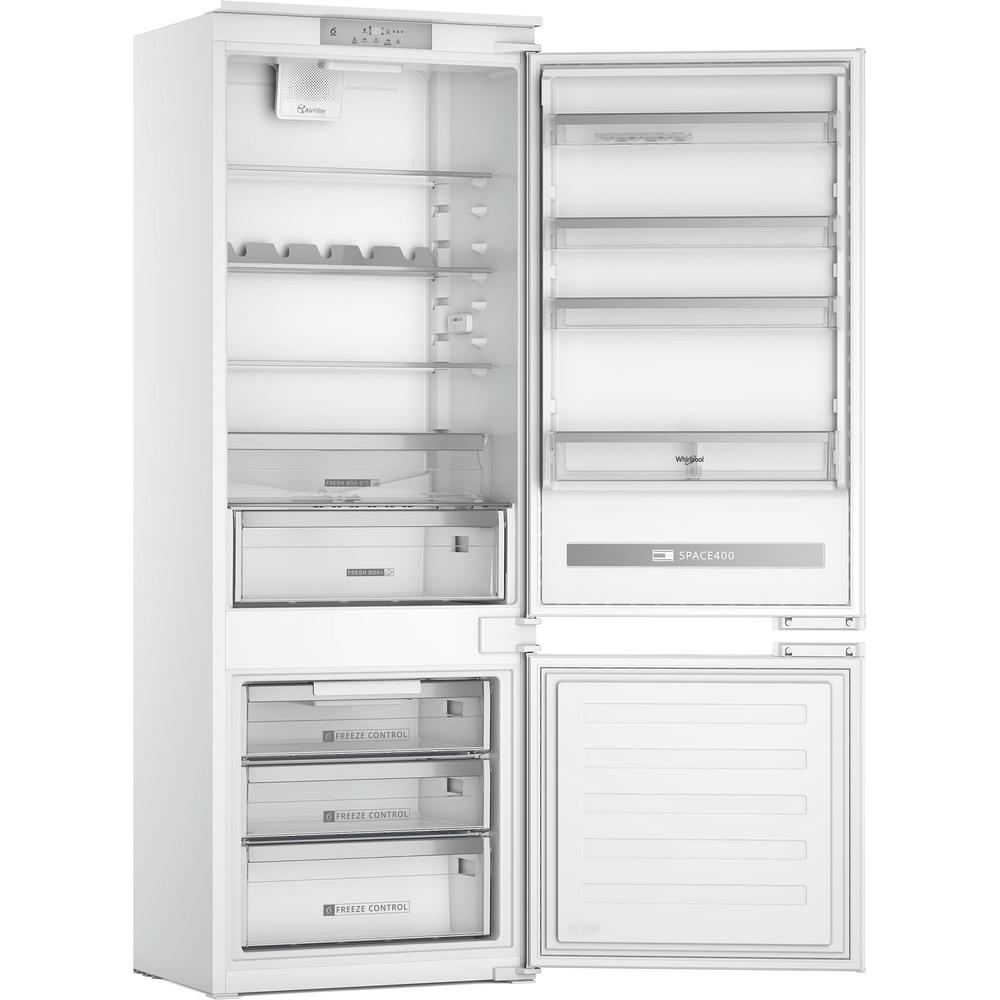 Whirlpool Kühl- / Gefrierkombination Einbaugerät WBB 20SC22R Weiss 2 Türen Perspective open