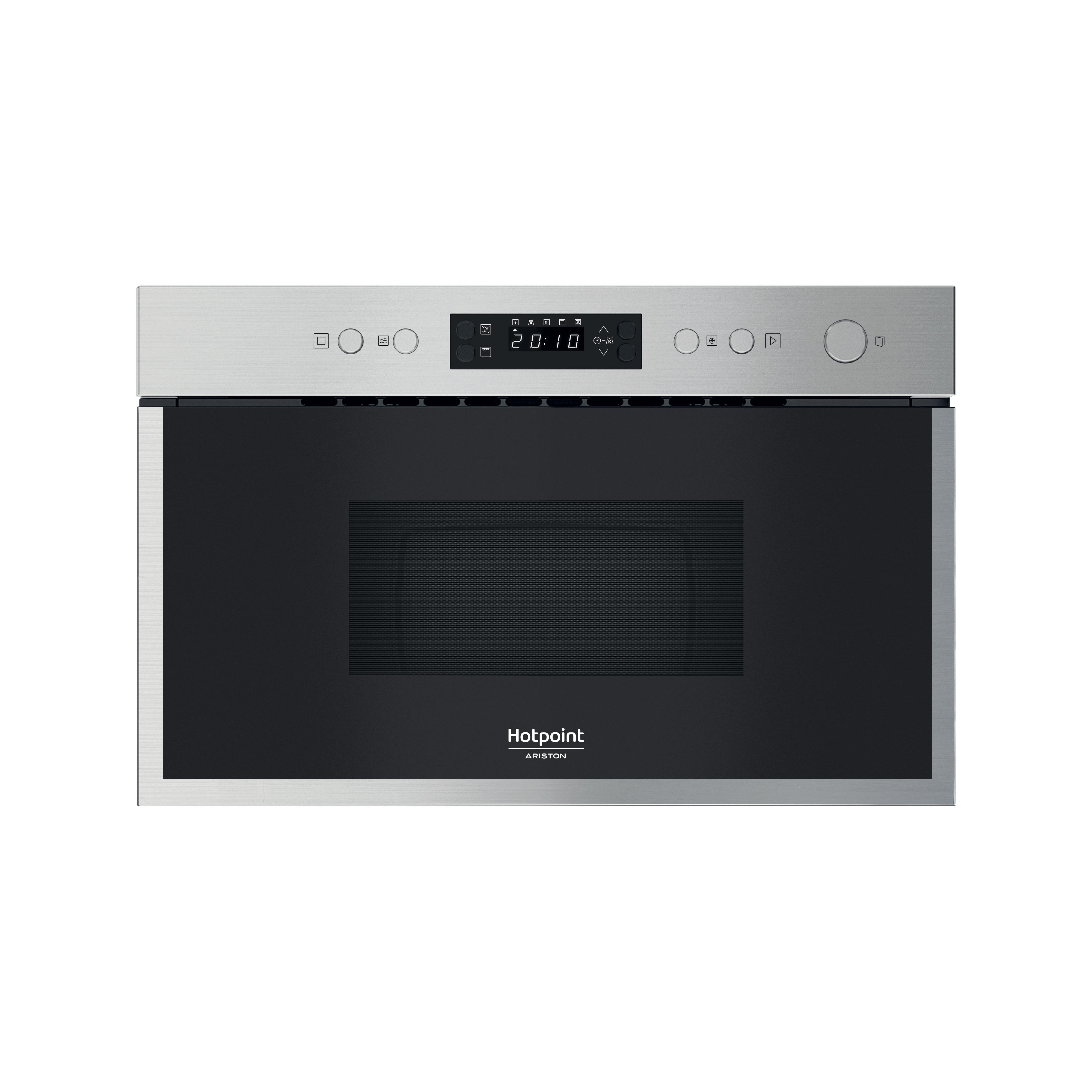 Hotpoint_Ariston Micro-ondas Encastre HAM 212C X Inox Eletrónico 22 MO + Função Grill 750 Frontal