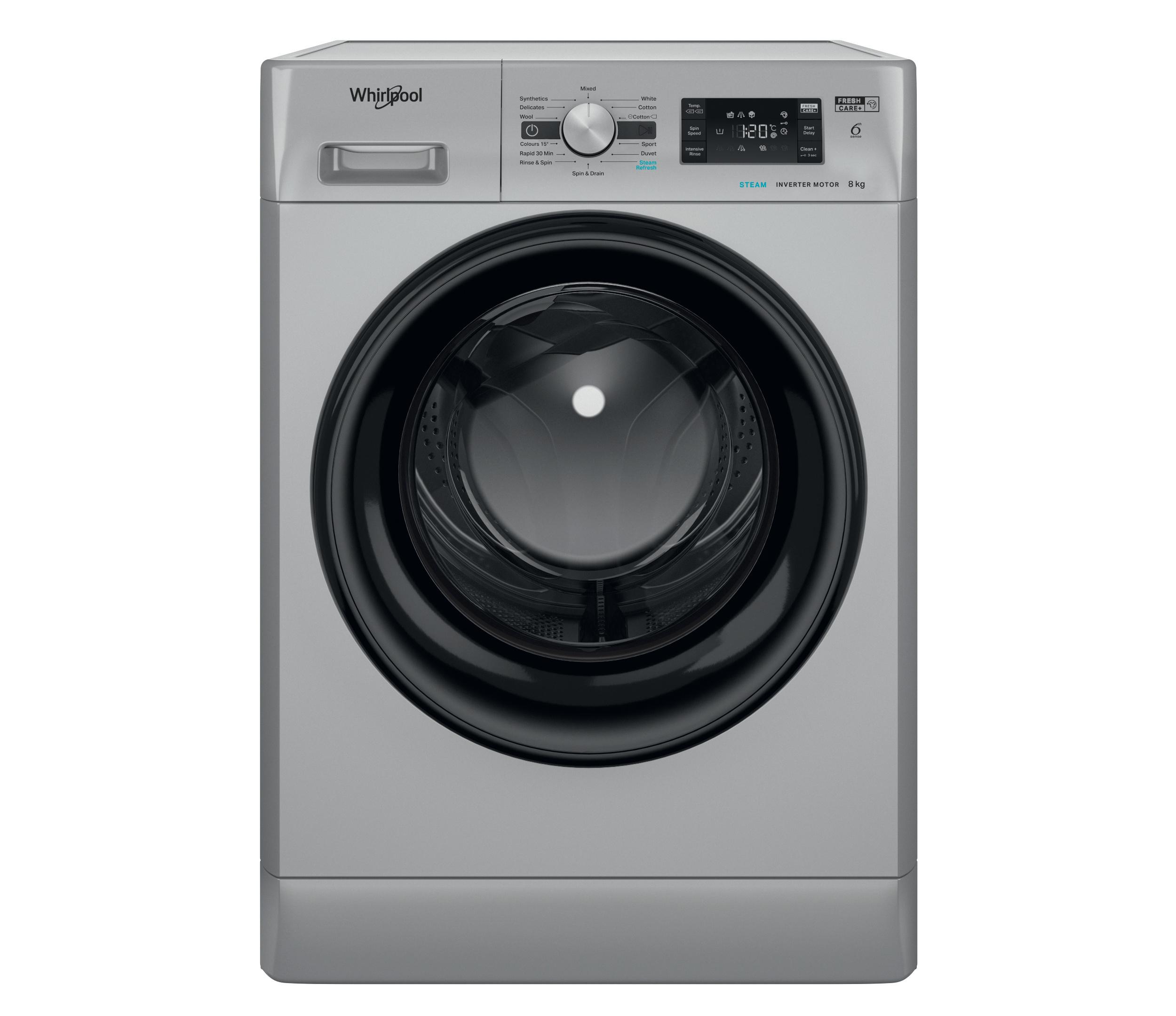 Whirlpool Washing machine Free-standing FFB 8248 SBV SA Silver Front loader A+++ Frontal
