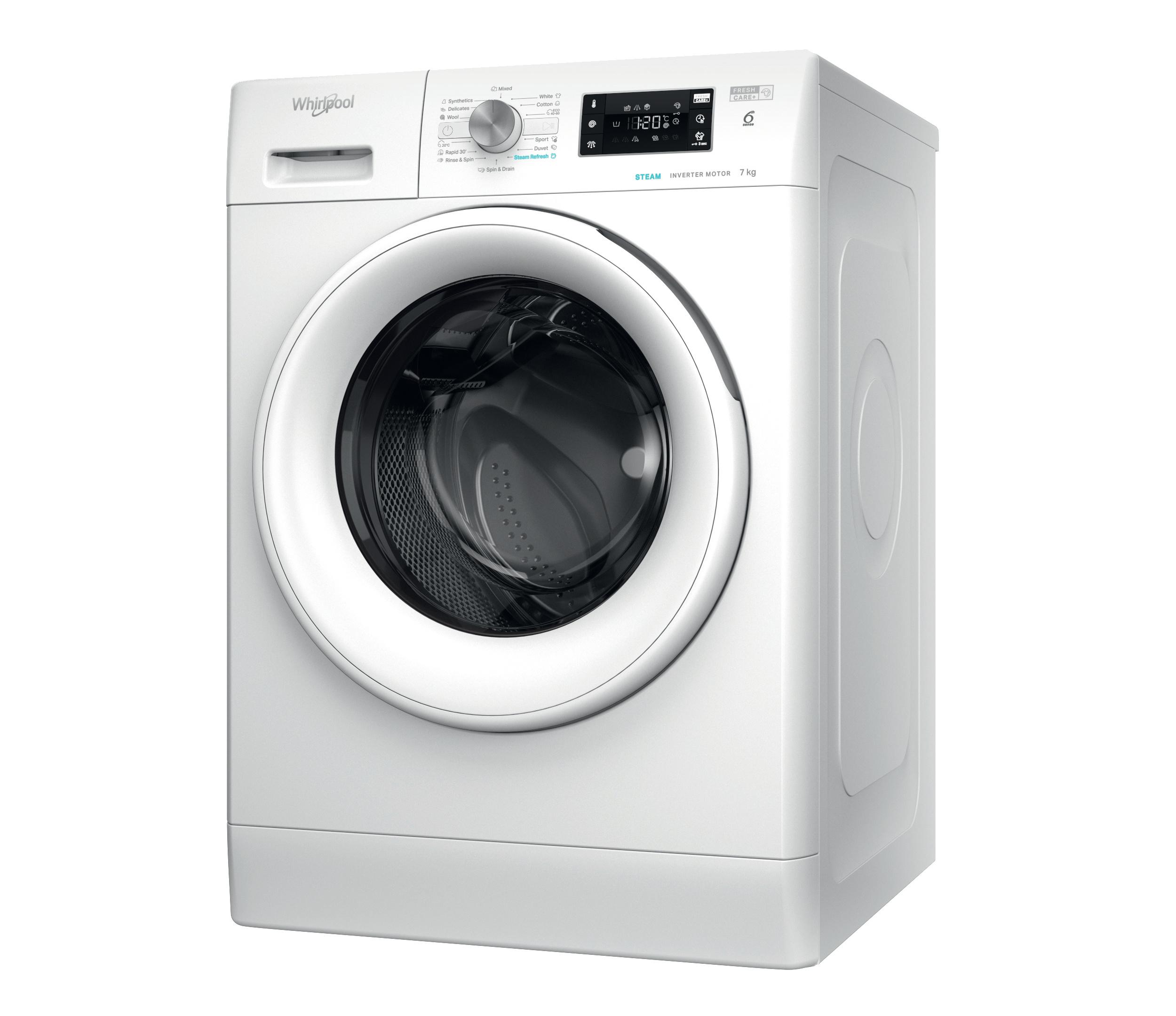 Whirlpool Práčka Voľne stojace FFB 7259 WV EE Biela Spredu plnená B Perspective