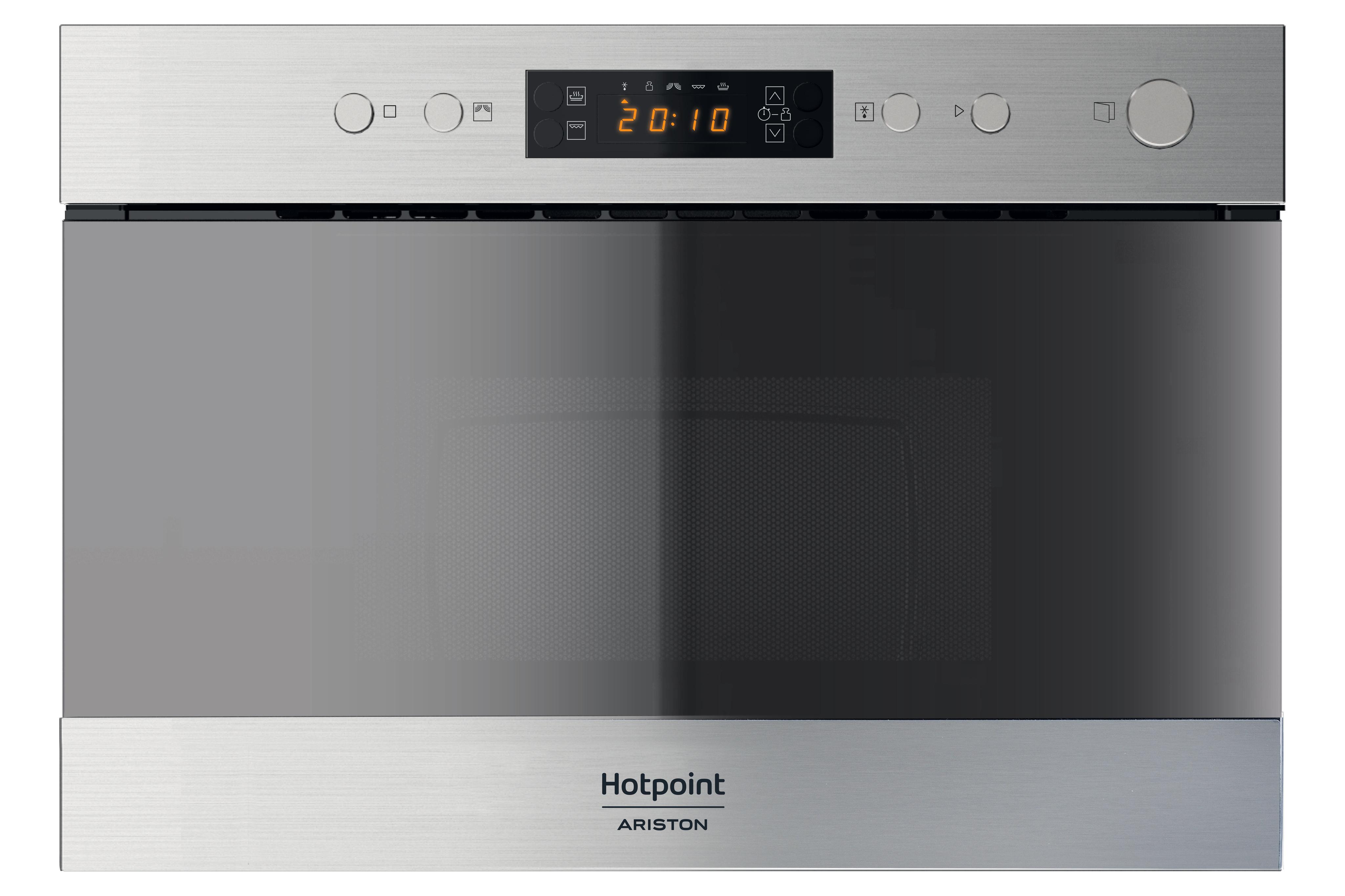 Forno micro-ondas de encastre Hotpoint: cor aço inoxidável