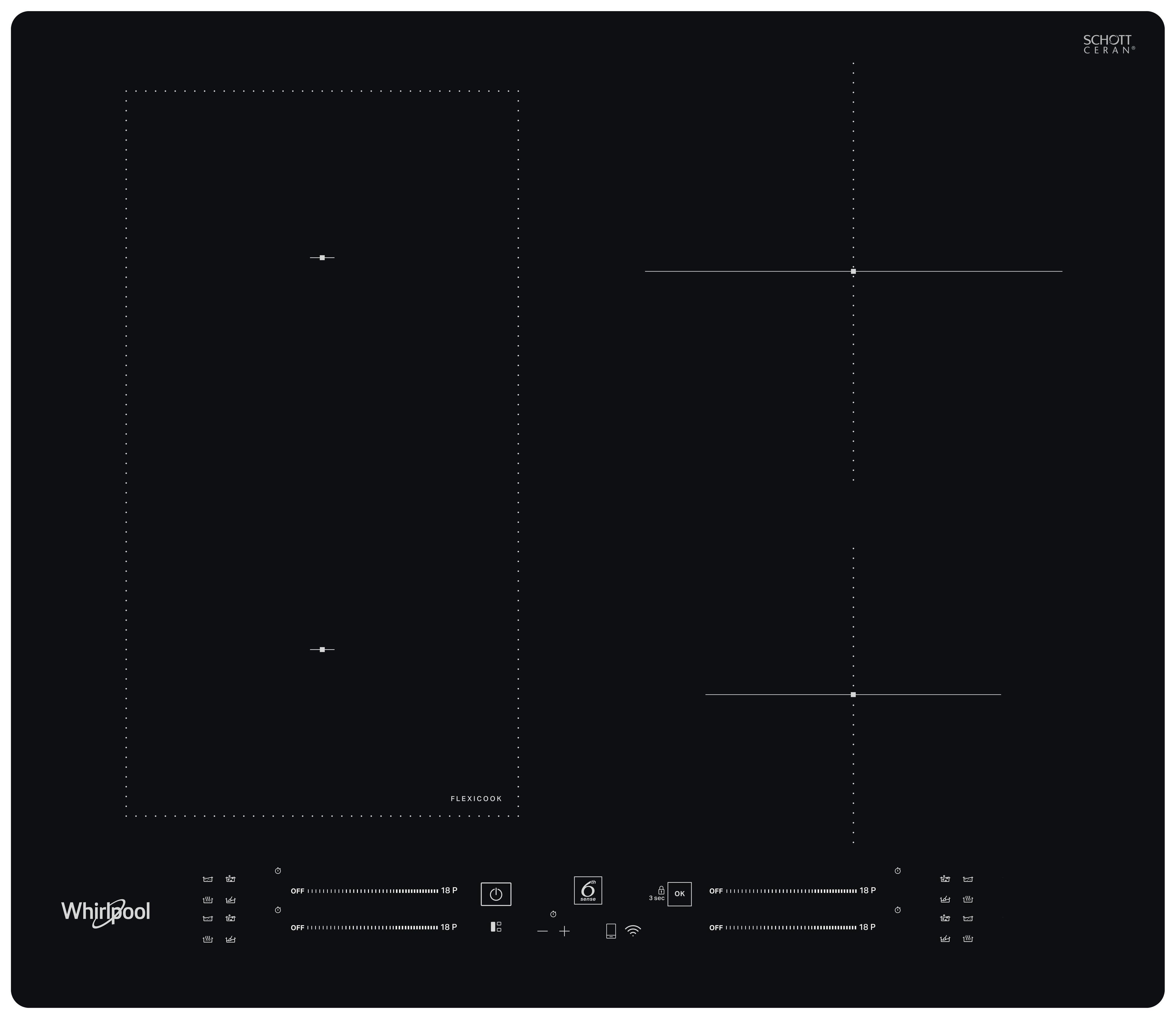 Whirlpool Varná doska WL S2260 NE Čierna Induction vitroceramic Frontal