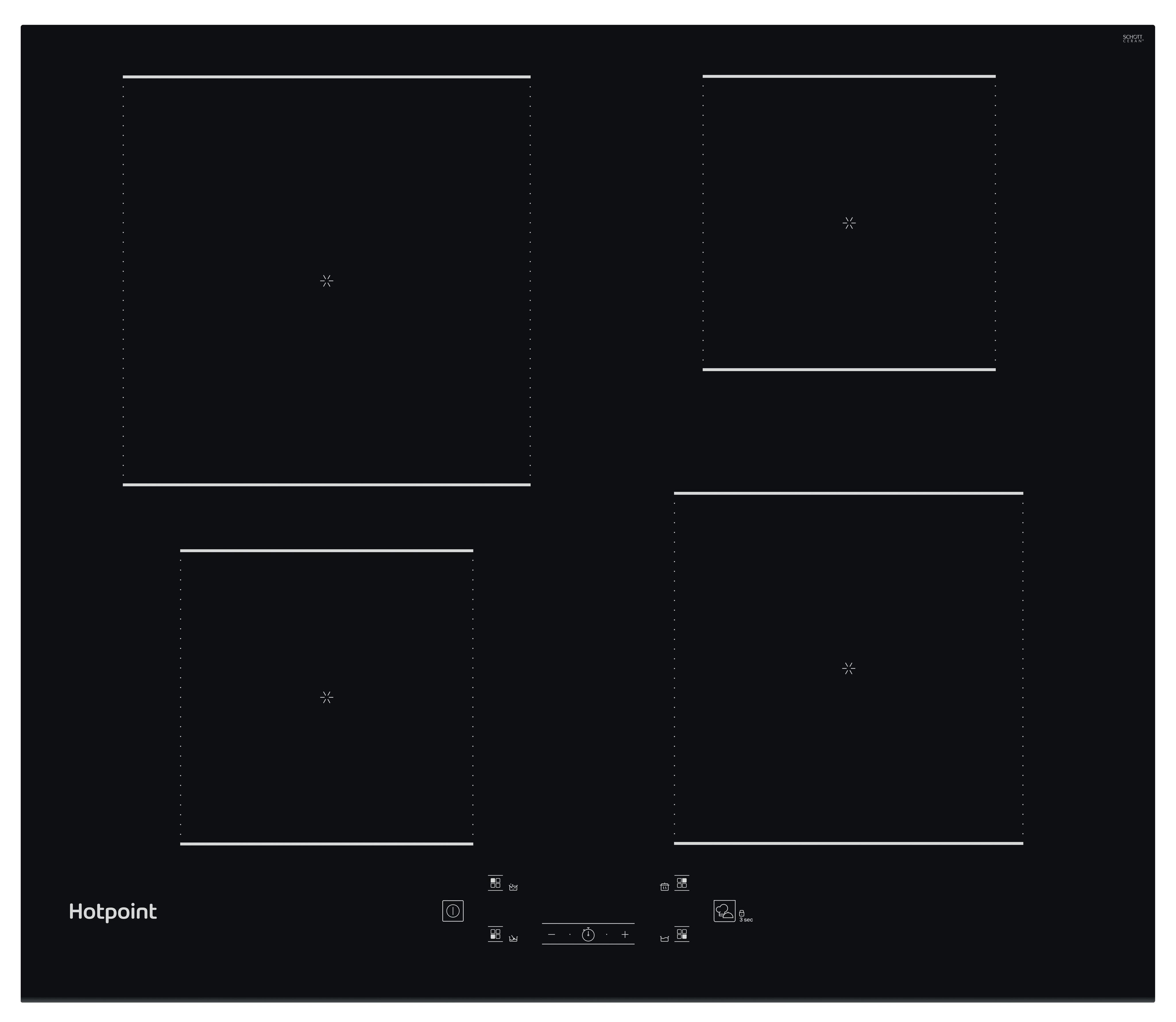 Hotpoint HOB TQ 4160S BF Black Induction vitroceramic Frontal