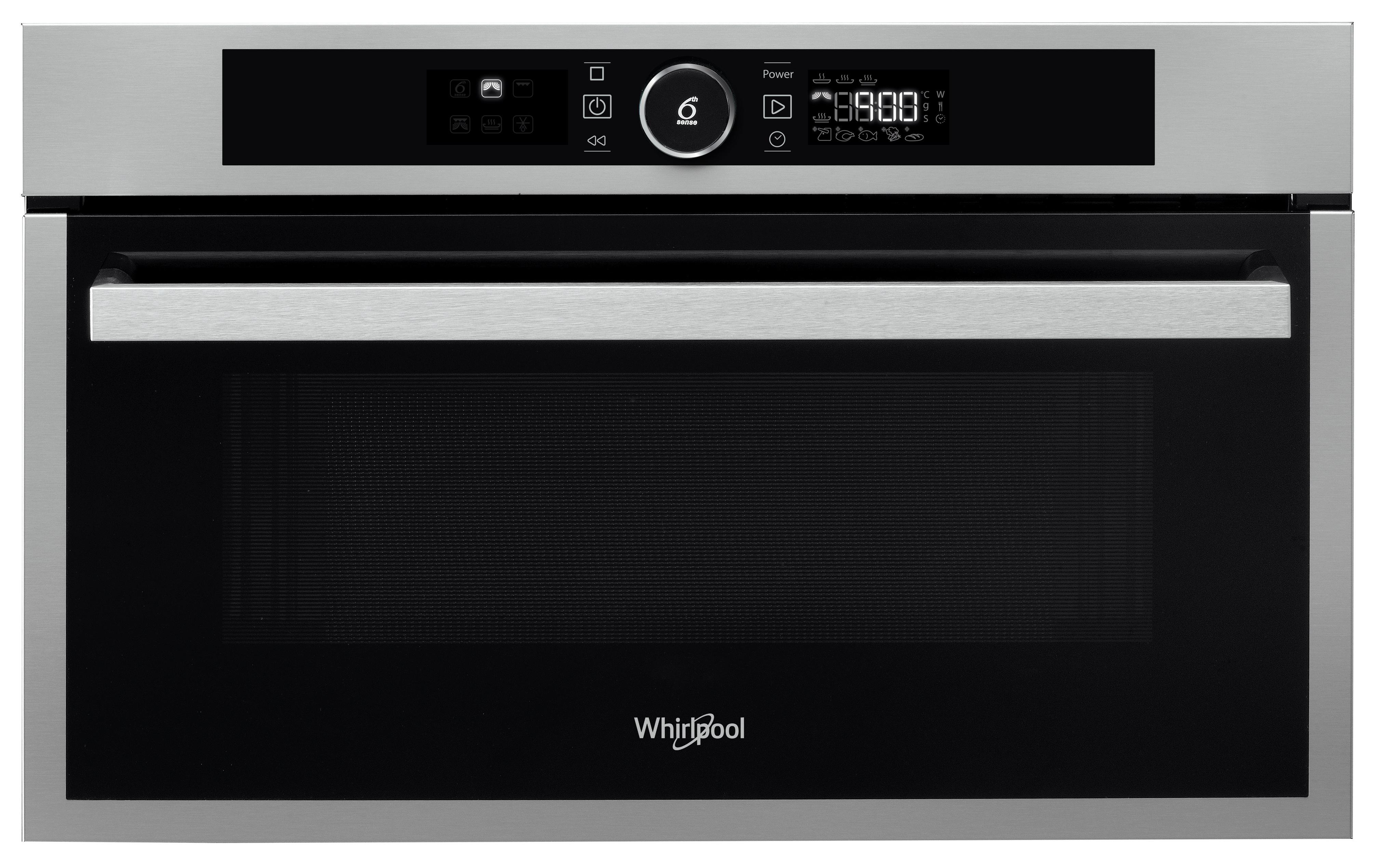 Whirlpool Mikrobølgeovn Integrert AMW 731/IX Rustfritt stål Elektronisk 31 Mikro + grillfunksjon 1000 Frontal